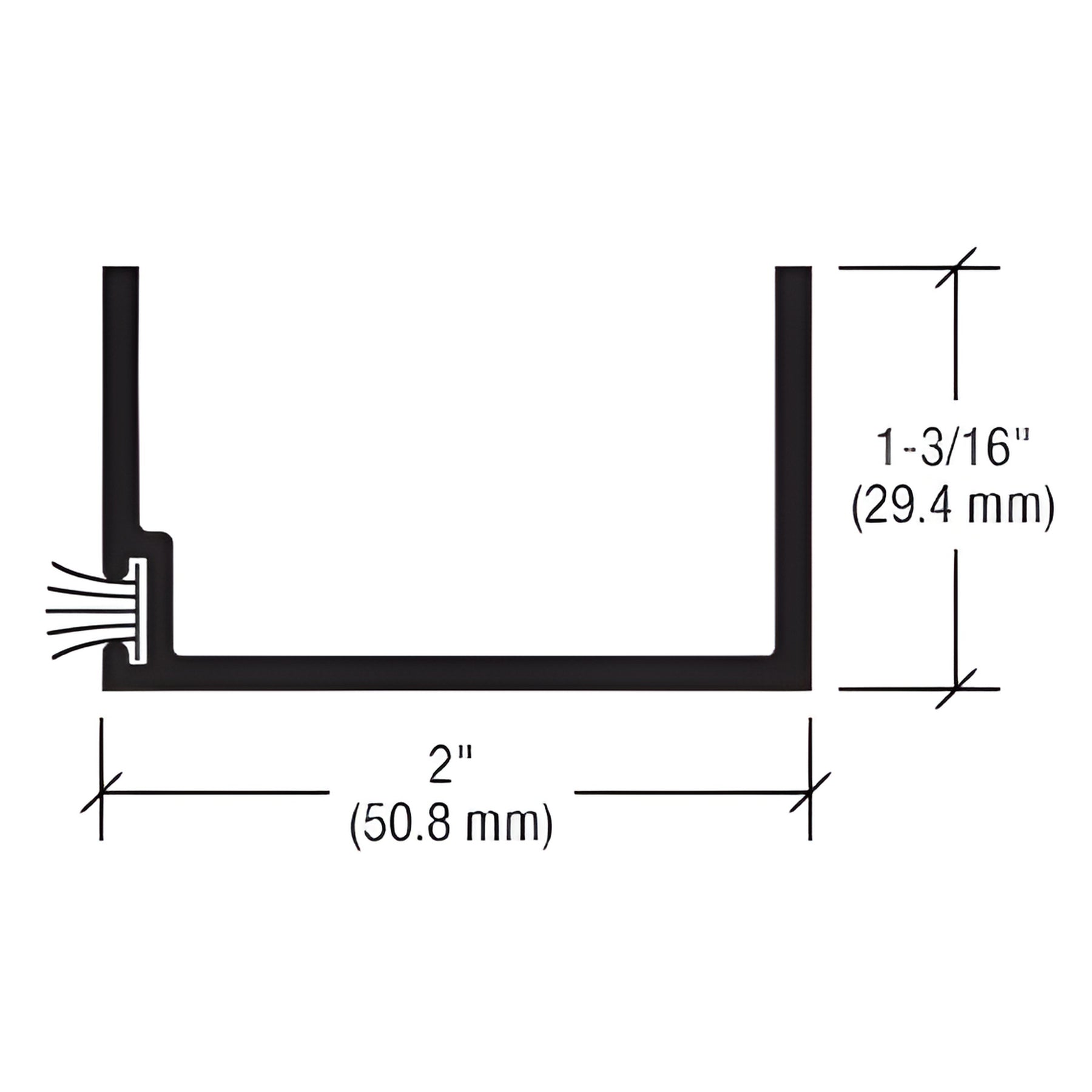 CRL-U.S. Aluminum Offset Arm Cover, Clear Anodized Class 1 - 21'-4"