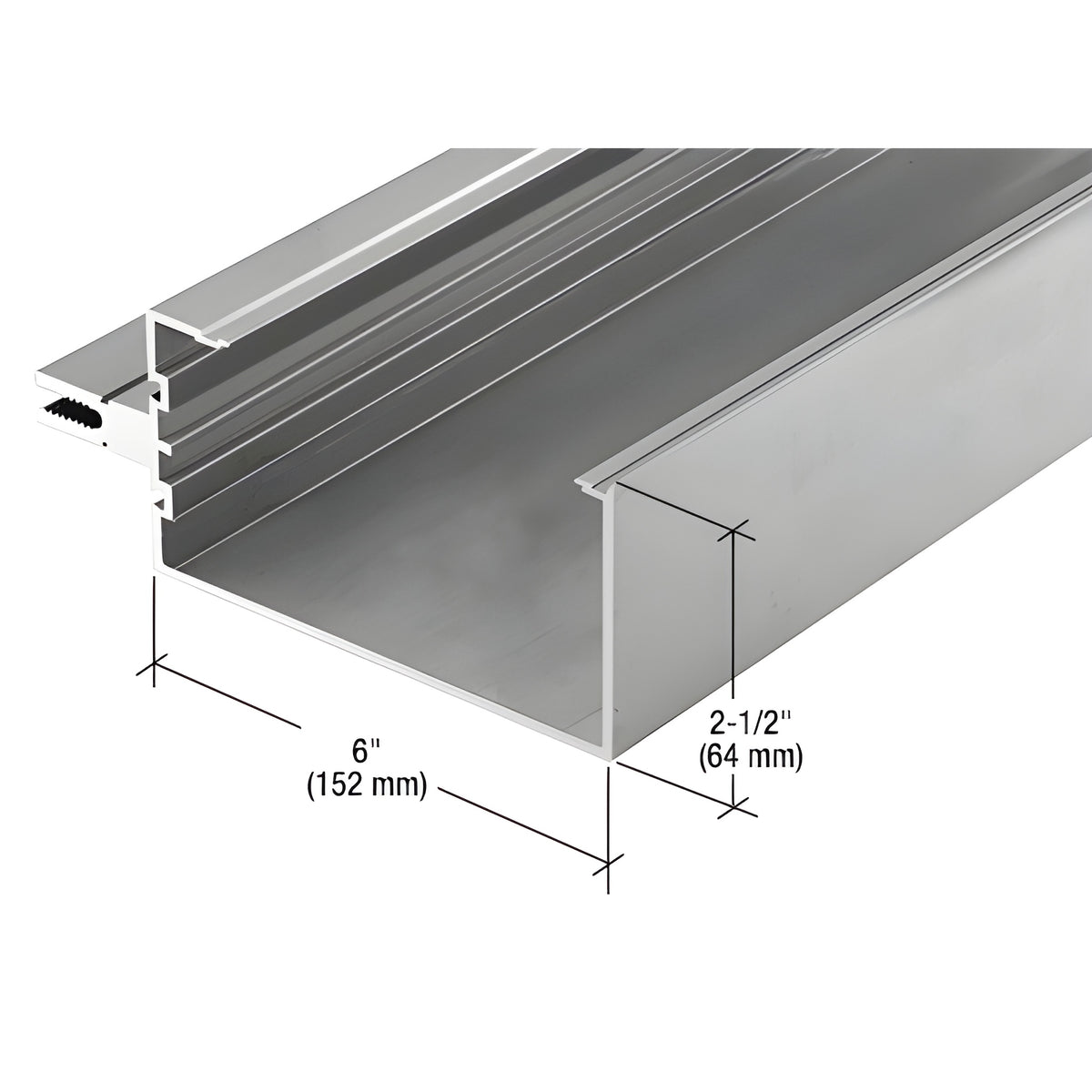 CRL-U.S. Aluminum Open Back Horizontal Mullion - 24'-2", Clear Anodized Class 1