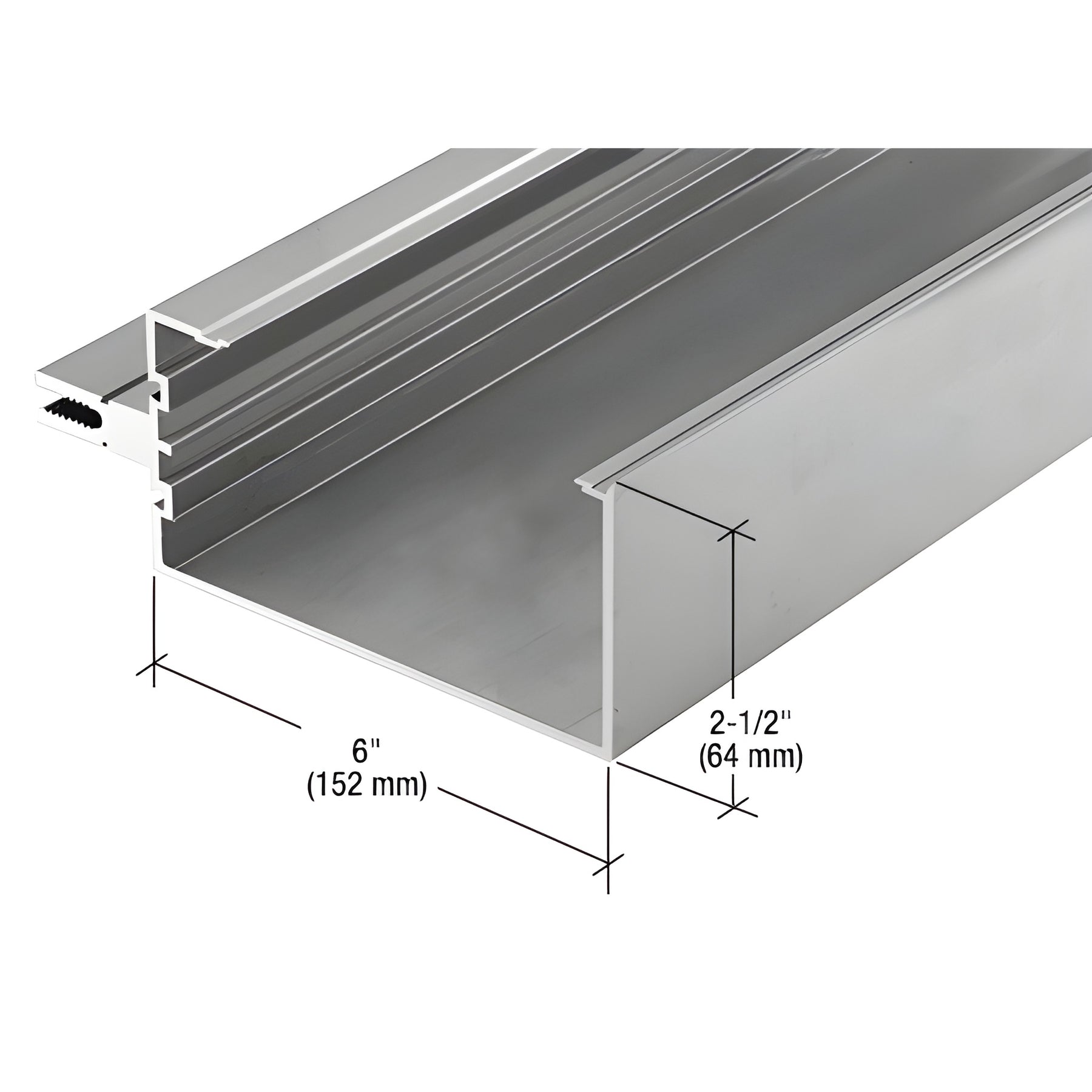 CRL-U.S. Aluminum Open Back Horizontal Mullion - 24'-2", Clear Anodized Class 1