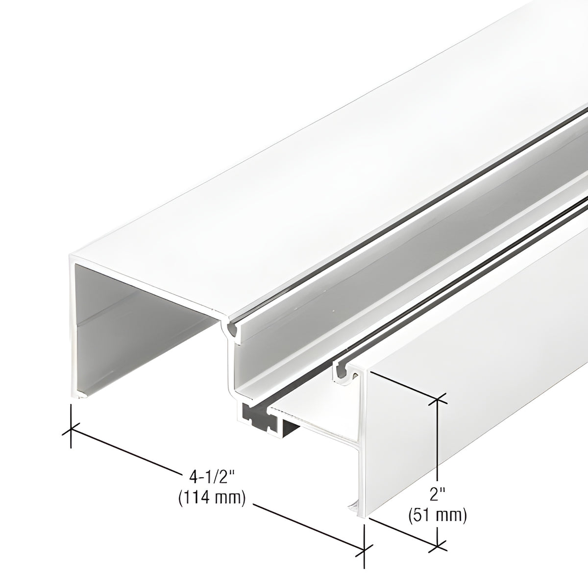 CRL-U.S. Aluminum Open Back Vertical Mullion, Thermally Improved, White KYNAR® Paint - 24'-2"
