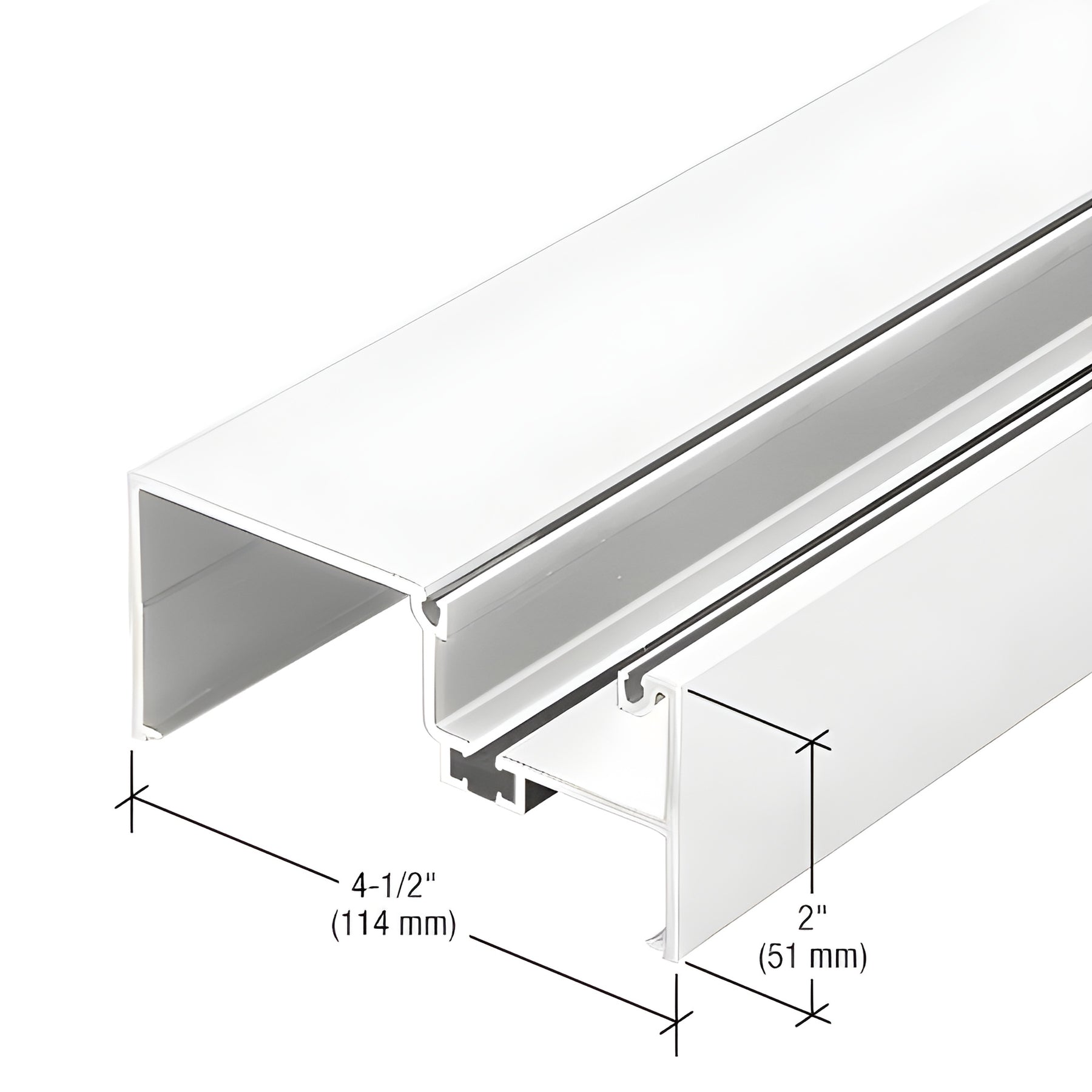 CRL-U.S. Aluminum Open Back Vertical Mullion, Thermally Improved, White KYNAR® Paint - 24'-2"