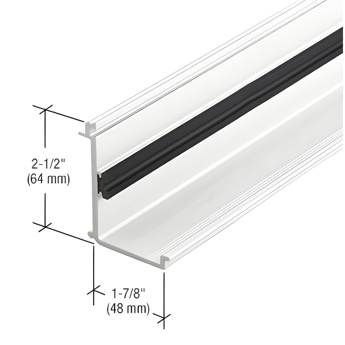 CRL-U.S. Aluminum Perimeter Pressure Bar with Thermal Spacer, White KYNAR® Paint - 24'-2"