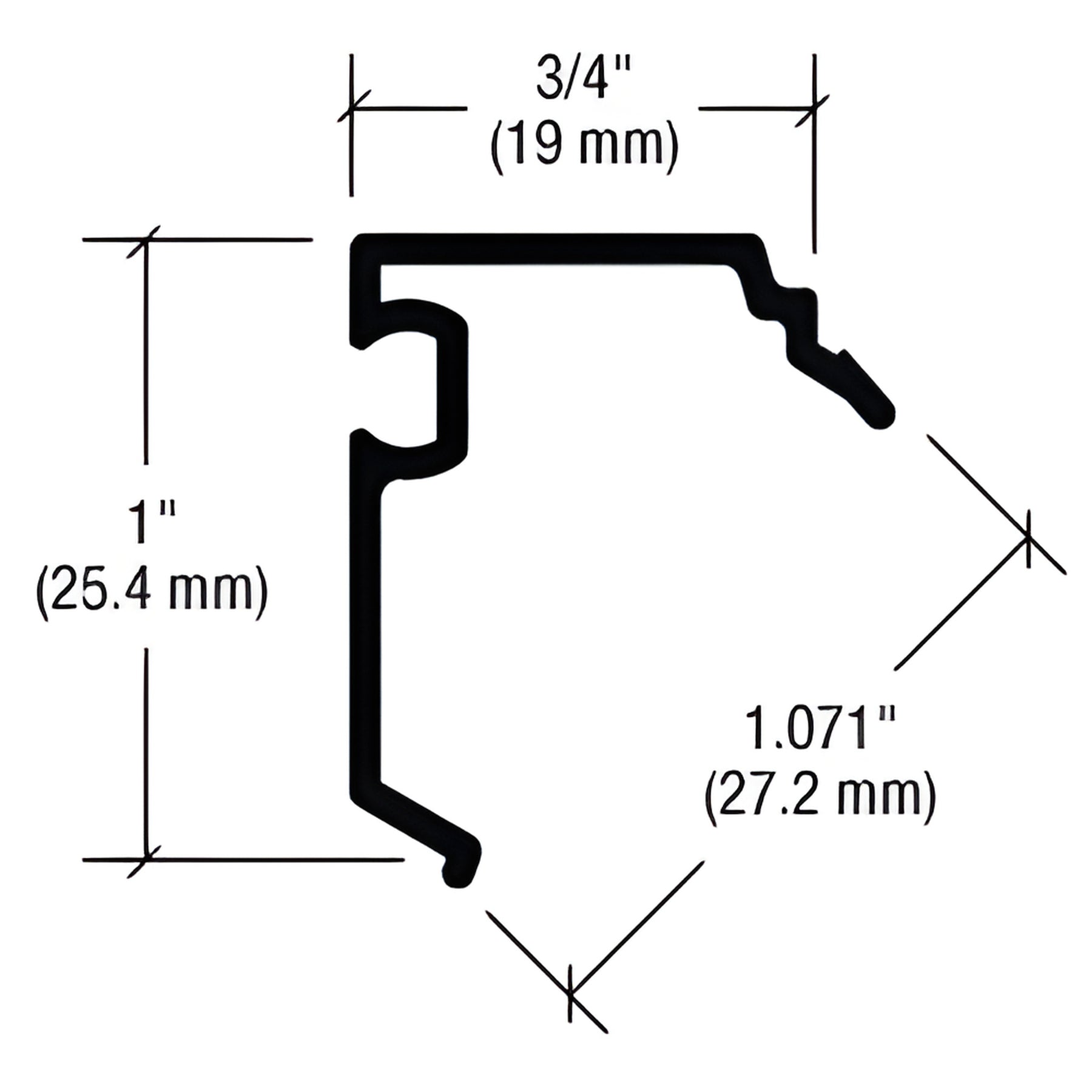 CRL-U.S. Aluminum Pocket Reducer for 1/4" Transition, Dark Bronze/Black Anodized Class 1 - 24'-2"