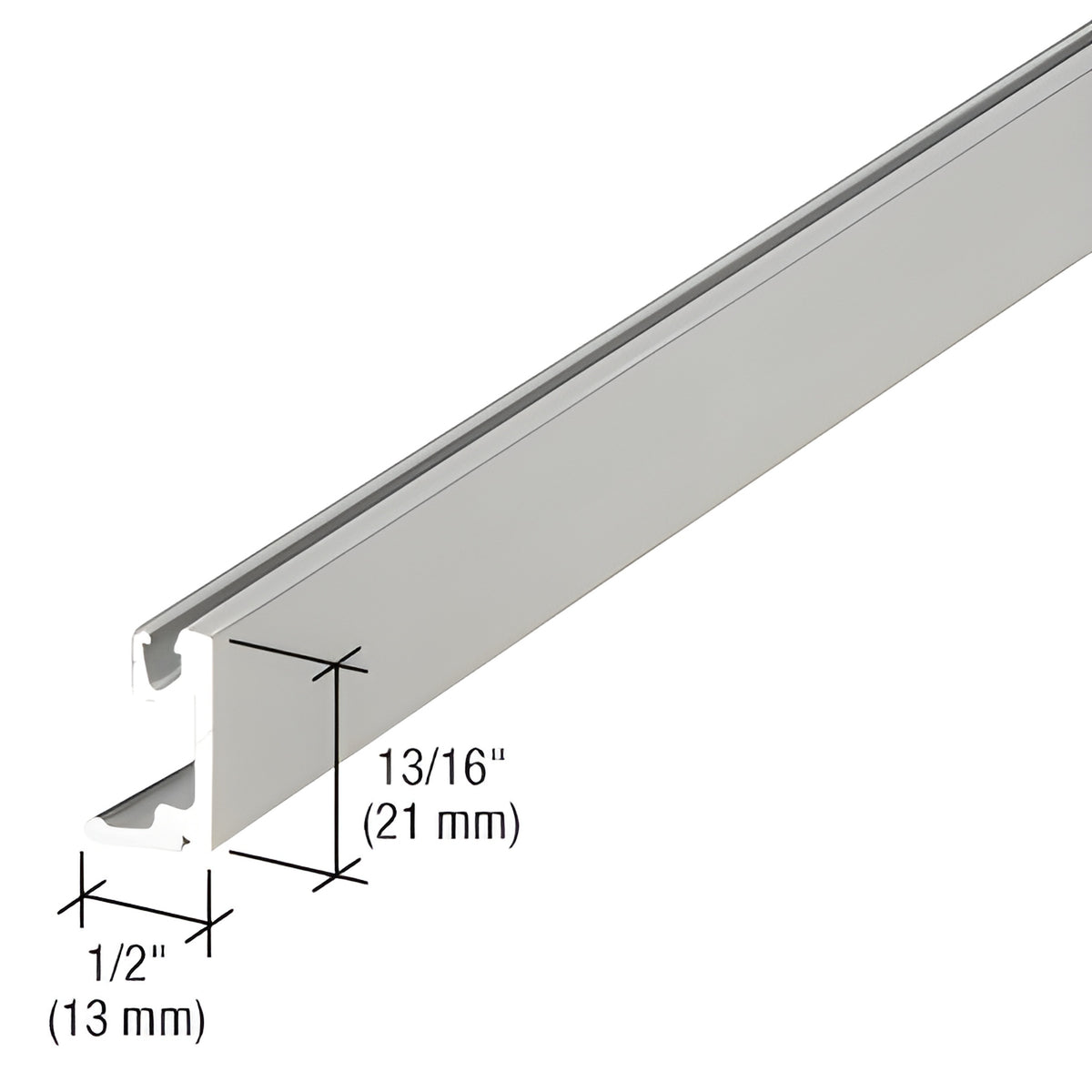CRL-U.S. Aluminum Sash Face for 1" Glass - 24'-2", Clear Anodized Class 1