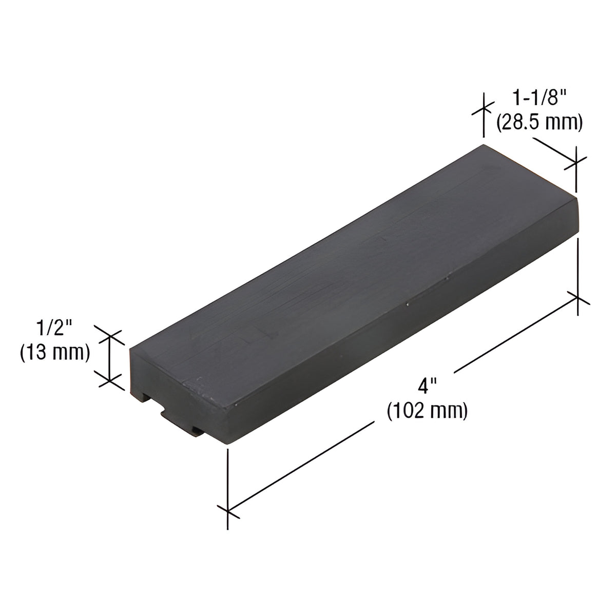 CRL-U.S. Aluminum Sill Setting Block for 1" Glazing- 50/Pk