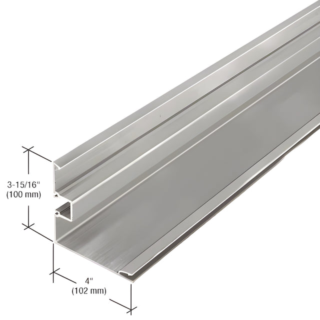 CRL-U.S. Aluminum Single Pocket Corner Post Half Section, Clear Anodized - 24'-2"