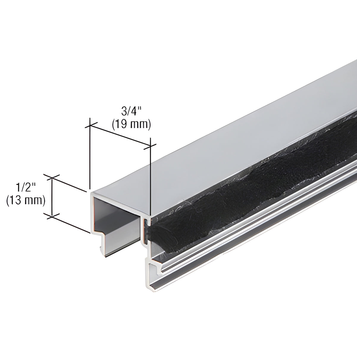 CRL-U.S. Aluminum Snap-In Door Stop with Weatherstrip, Clear Anodized - 21'-2"