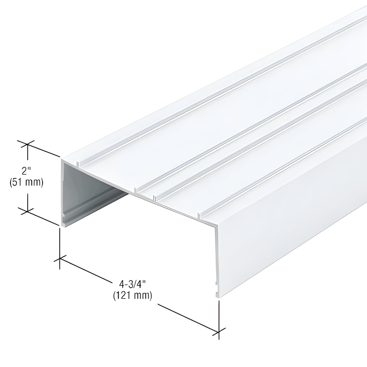 CRL-U.S. Aluminum Stacking Head Channel, White KYNAR® Paint- 24'-2"