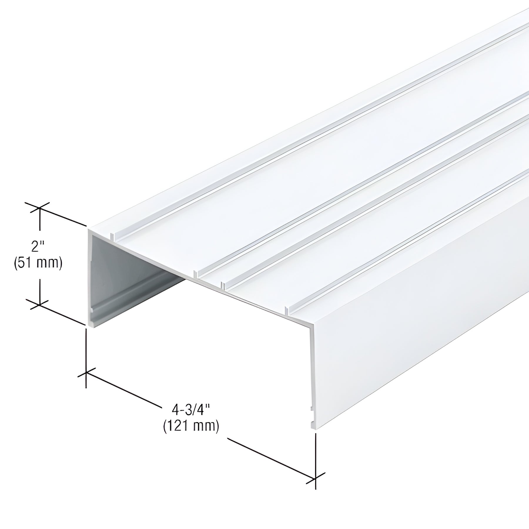 CRL-U.S. Aluminum Stacking Head Channel, White KYNAR® Paint- 24'-2"