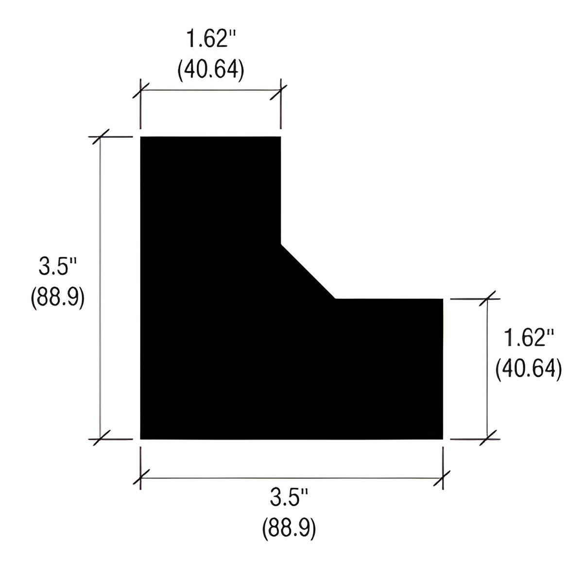 CRL-U.S. Aluminum StormWall XL Black 90º Corner Cap - Pk/20