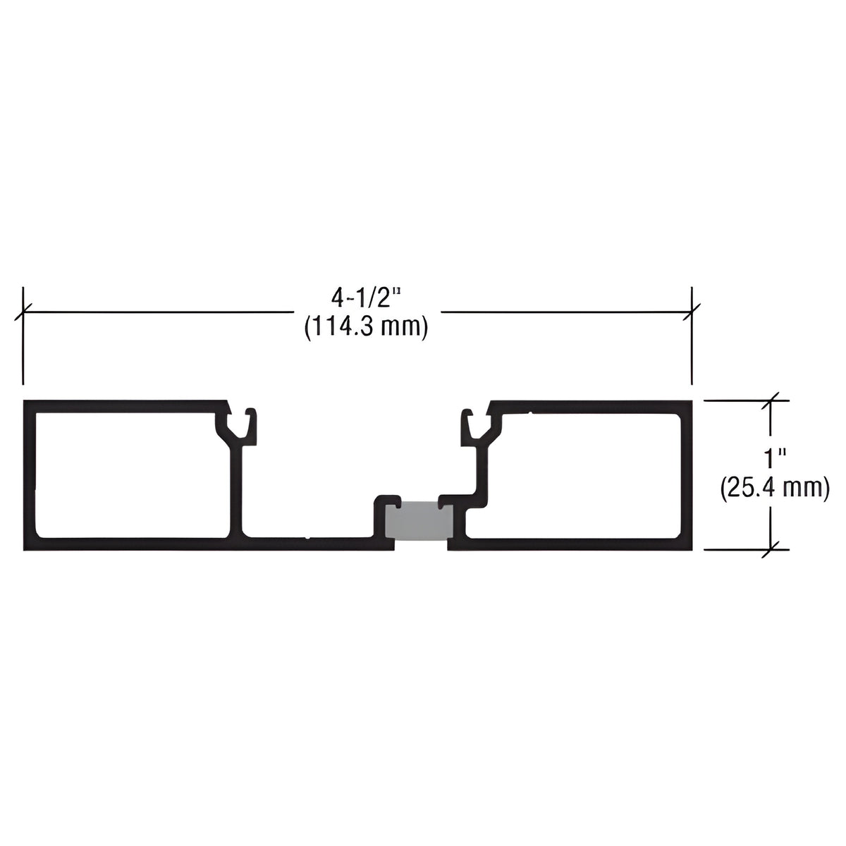 CRL-U.S. Aluminum Thermally Improved Door Jamb, 1" x 4-1/2", Clear Anodized Class 1 - 21'-8"