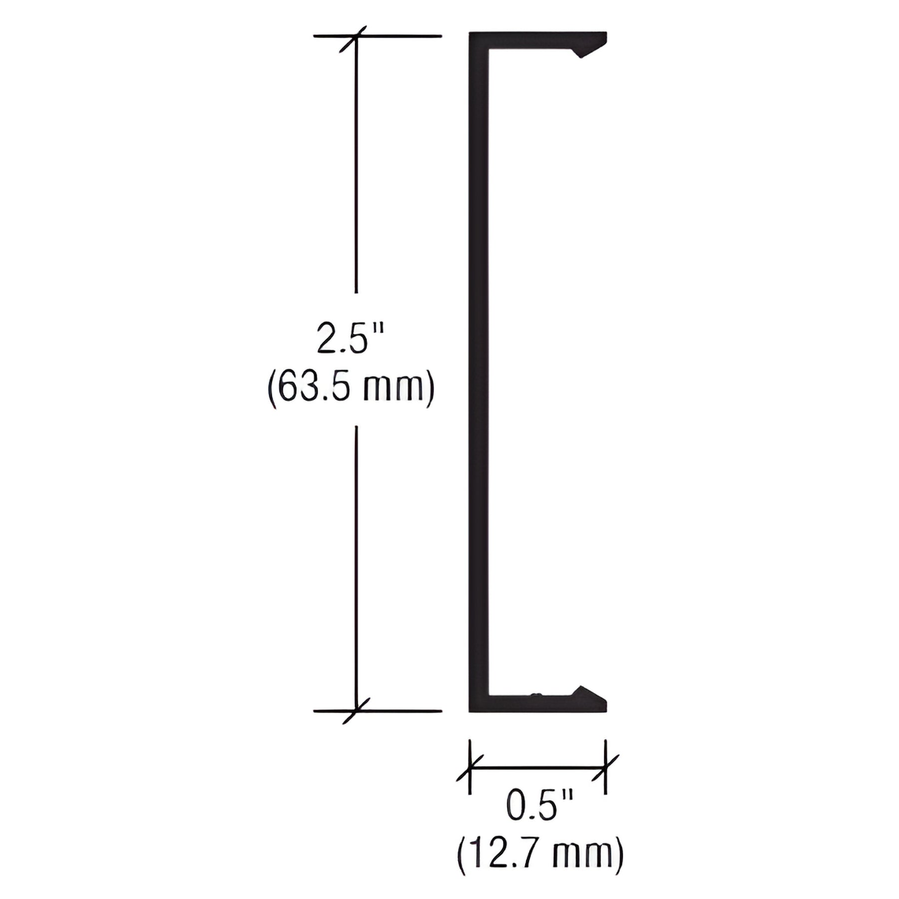 CRL-U.S. Aluminum Vertical 2-1/2" Face Cap, White KYNAR® Paint - 24'-2"