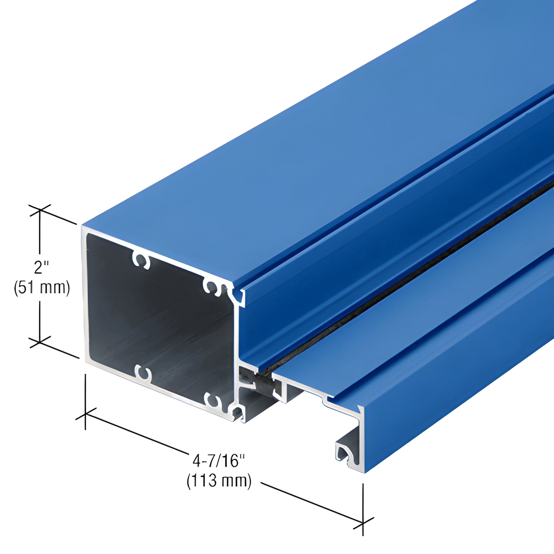 CRL-U.S. Aluminum Vertical Mullion 2" x 4-1/2", Custom Paint - 24'-2"