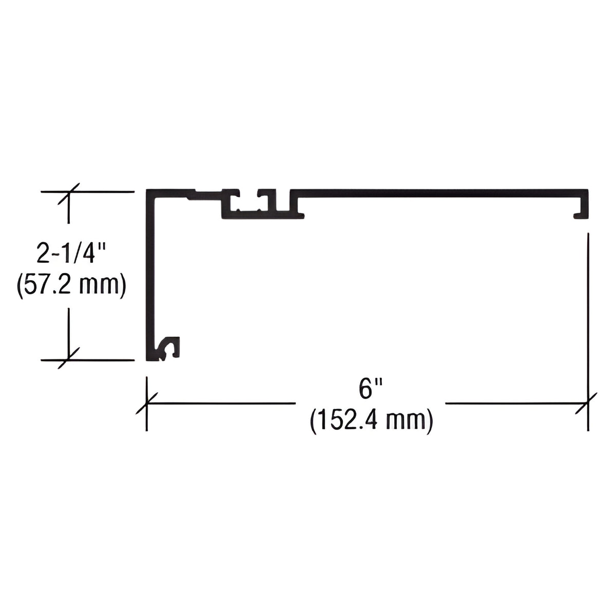 CRL-U.S. Aluminum Wall Jamb for 1" Glass - 24'-2", Dark Bronze/Black Anodized Class 1