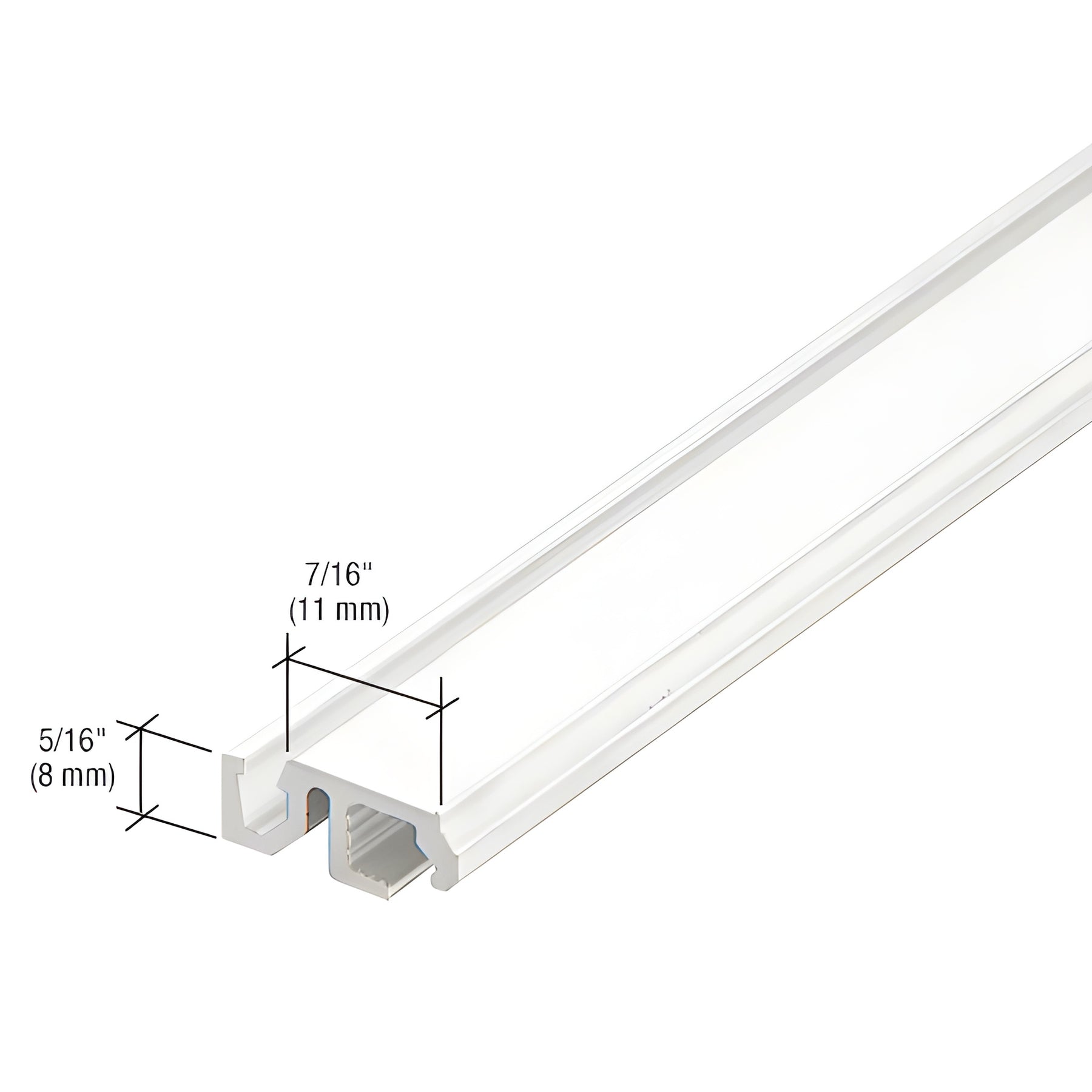 CRL-U.S. Aluminum White KYNAR® Paint 1/2" Glass Adaptor - 24'-2"