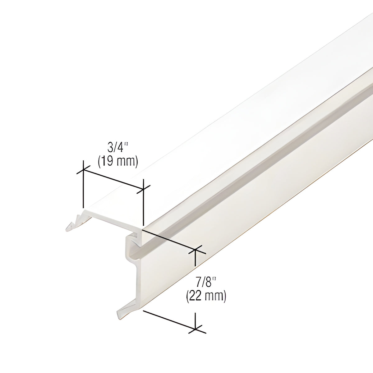 CRL-U.S. Aluminum White KYNAR Paint 1/4" Pocket Reducer - 24'-2"