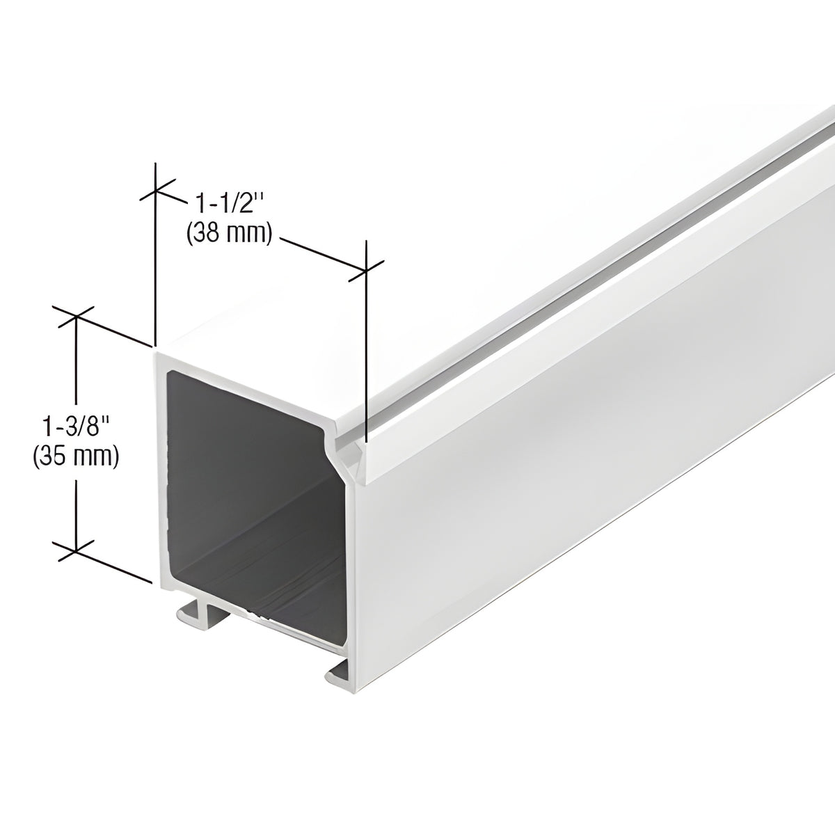 CRL-U.S. Aluminum White KYNAR® Paint 1-5/16" Glass Stop - 24'-2"