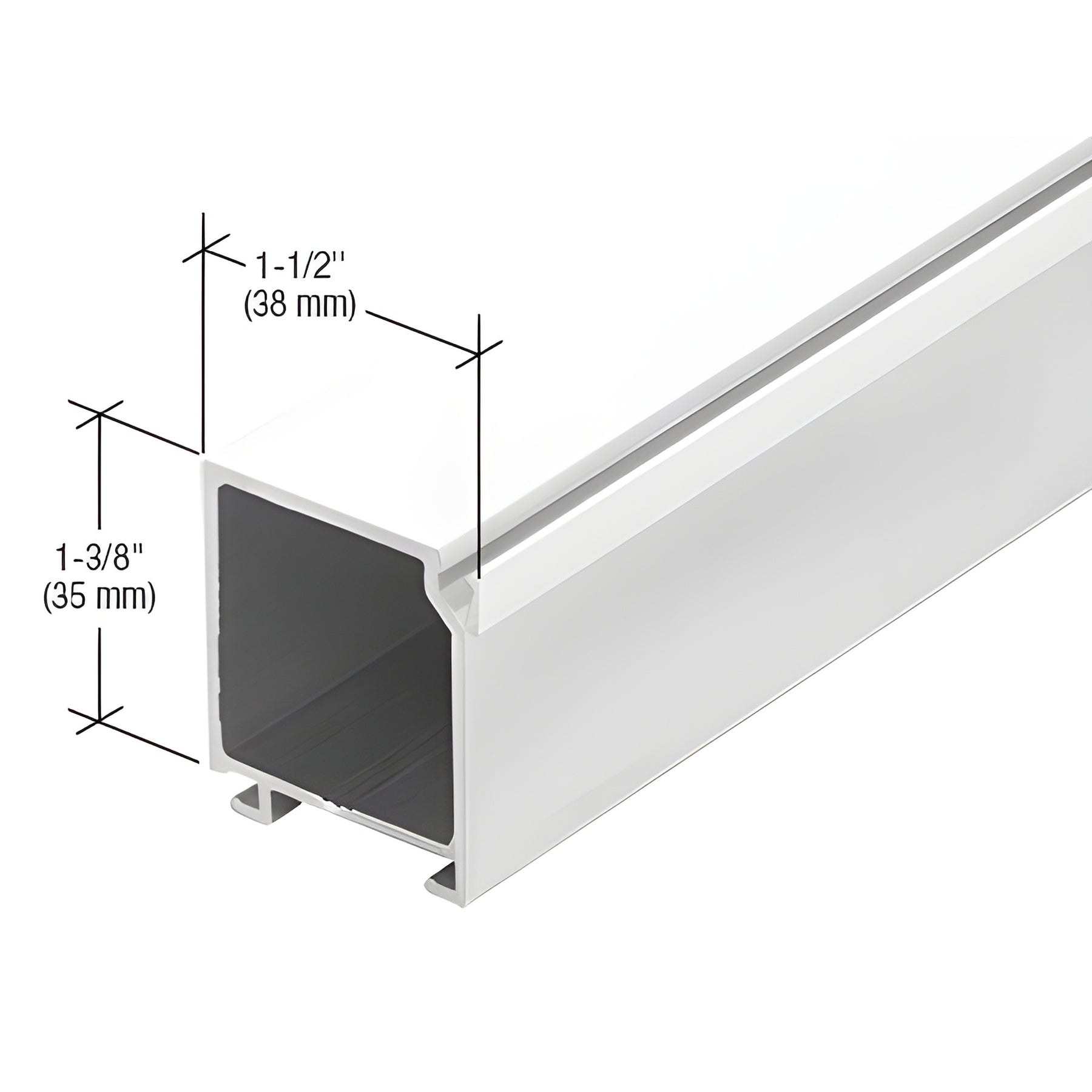 CRL-U.S. Aluminum White KYNAR® Paint 1-5/16" Glass Stop - 24'-2"