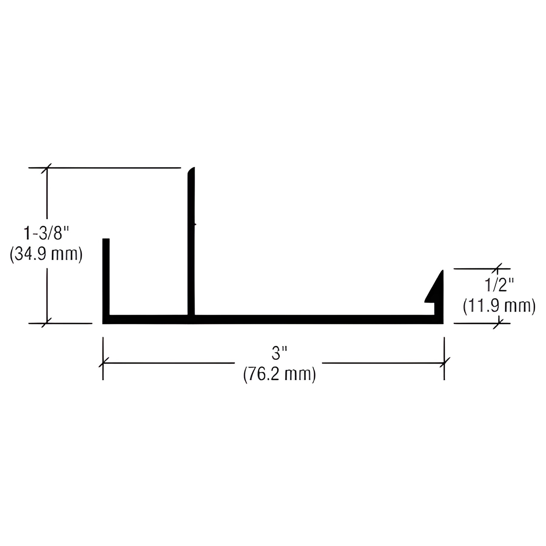 CRL-U.S. Aluminum White KYNAR® Paint 3" Gypsum Board Adaptor, 24'-2"