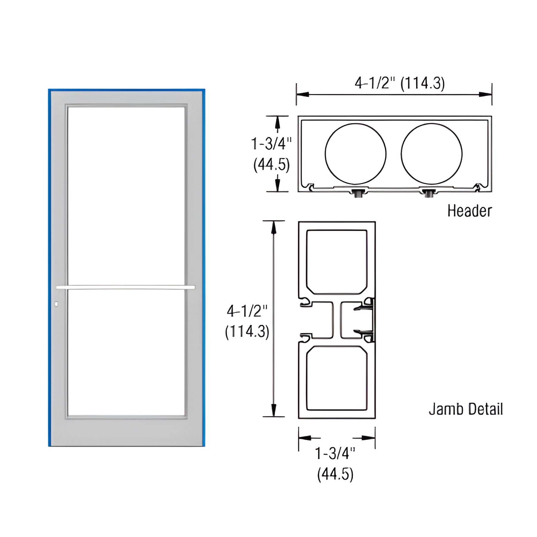CRL-U.S. Aluminum White KYNAR® Paint 39-1/2" x 85-3/4" Series DF800 Tubular Center Hung Up and Over Frame Complete (1F)