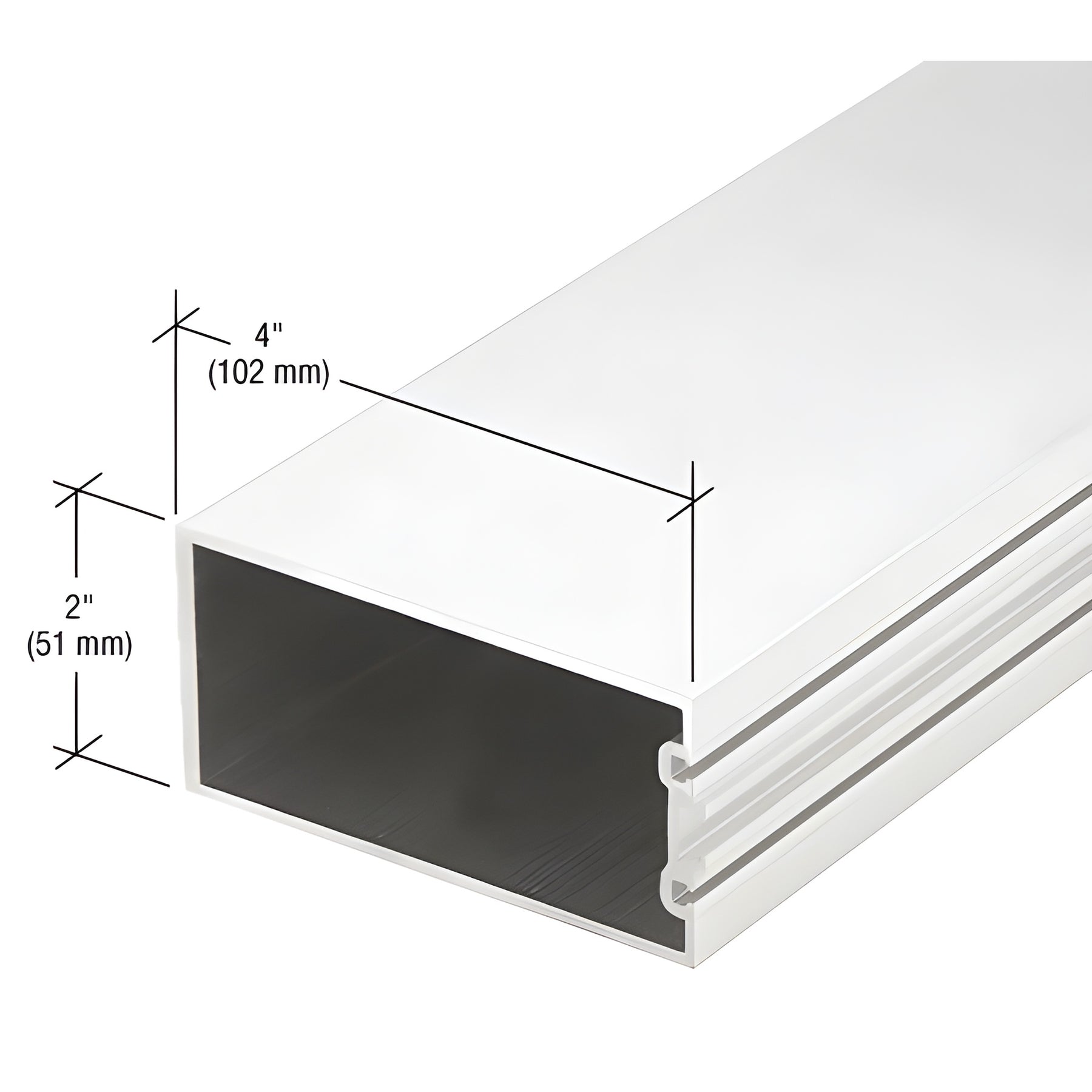 CRL-U.S. Aluminum White KYNAR® Paint 4" Structural Silicone Glazed Vertical Mullion - 24'-2"