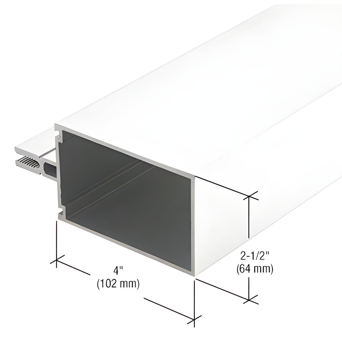 CRL-U.S. Aluminum White KYNAR® Paint 4" Vertical/Horizontal Mullion, 24'-2"