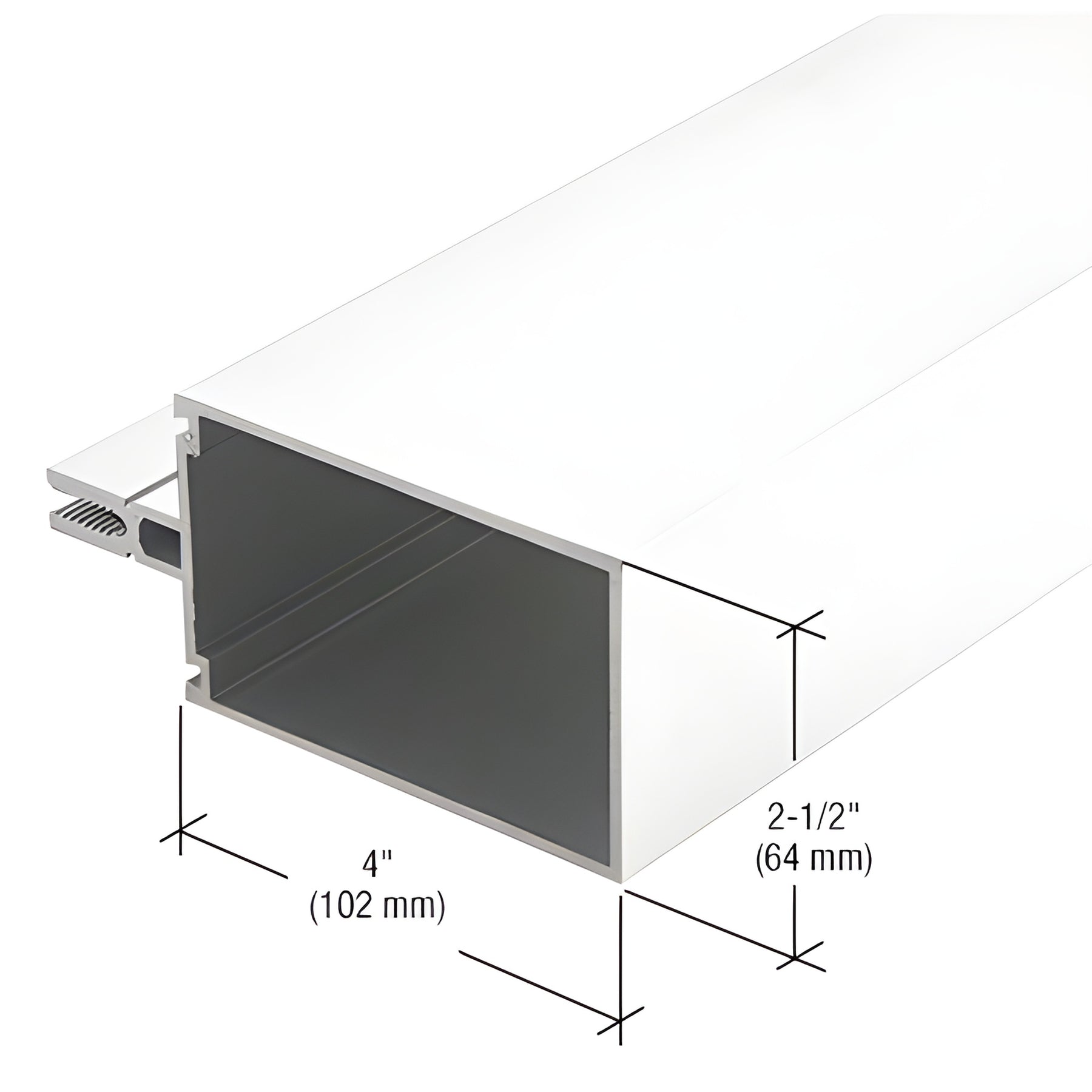 CRL-U.S. Aluminum White KYNAR® Paint 4" Vertical/Horizontal Mullion, 24'-2"