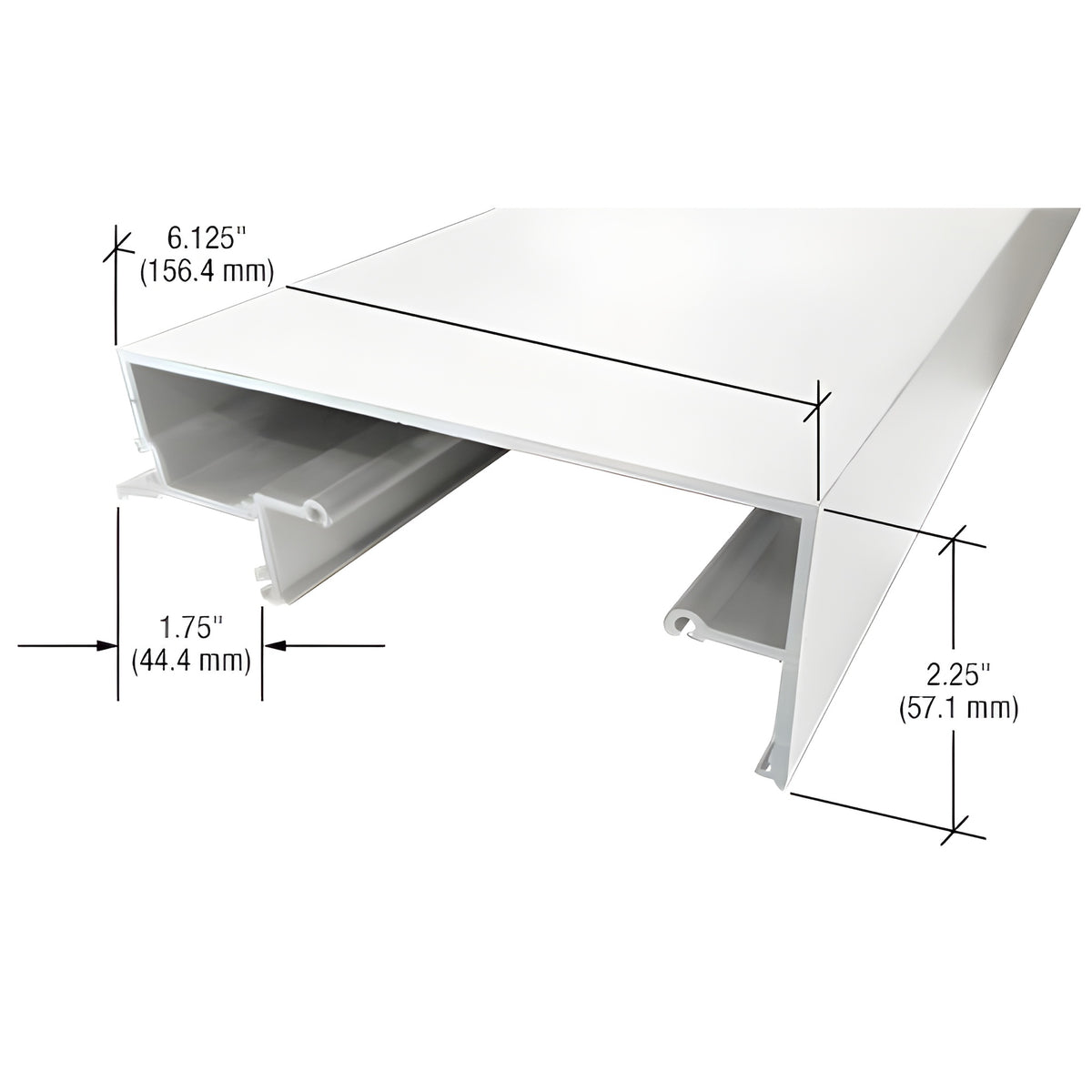 CRL-U.S. Aluminum White KYNAR® Paint 5" Head Panel for 1" Glazing - 24'-2"