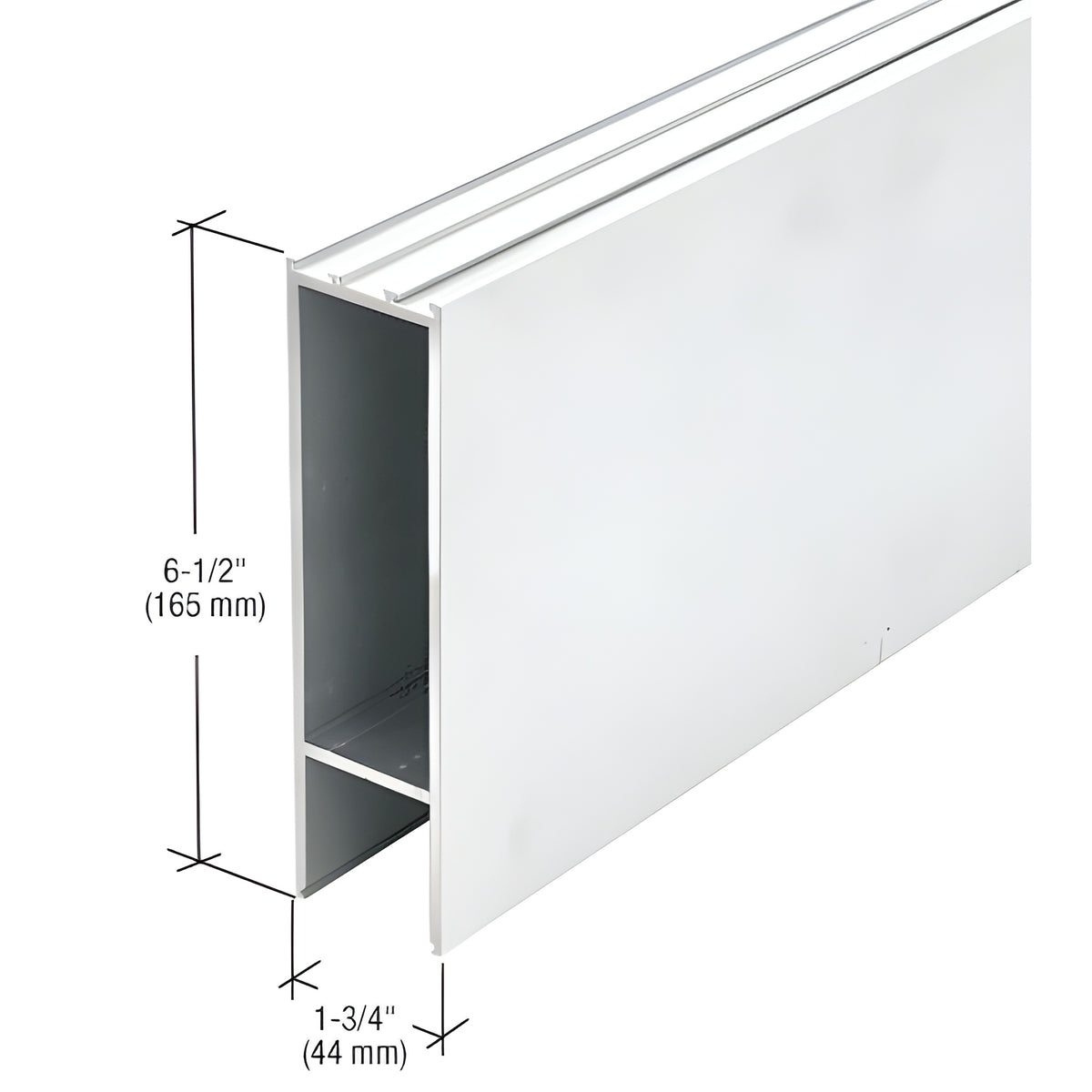 CRL-U.S. Aluminum White KYNAR® Paint 6-1/2" Bottom Rail/Bulkhead - 21'-6"
