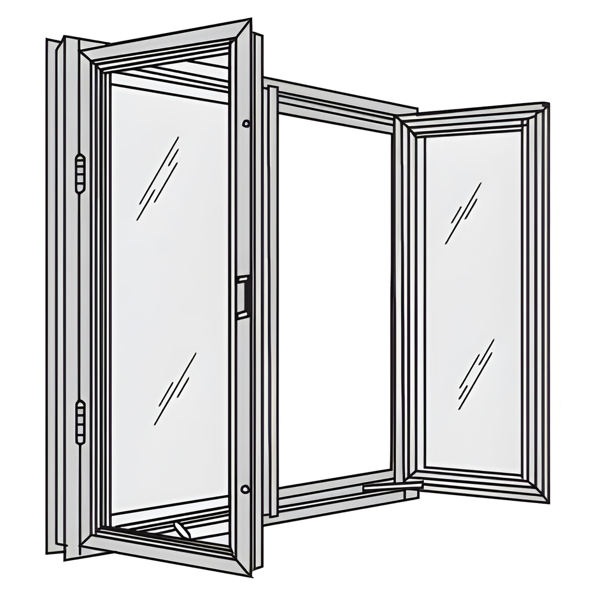 CRL-U.S. Aluminum White KYNAR® Paint 7200 Series Double In-Swing Casement Window