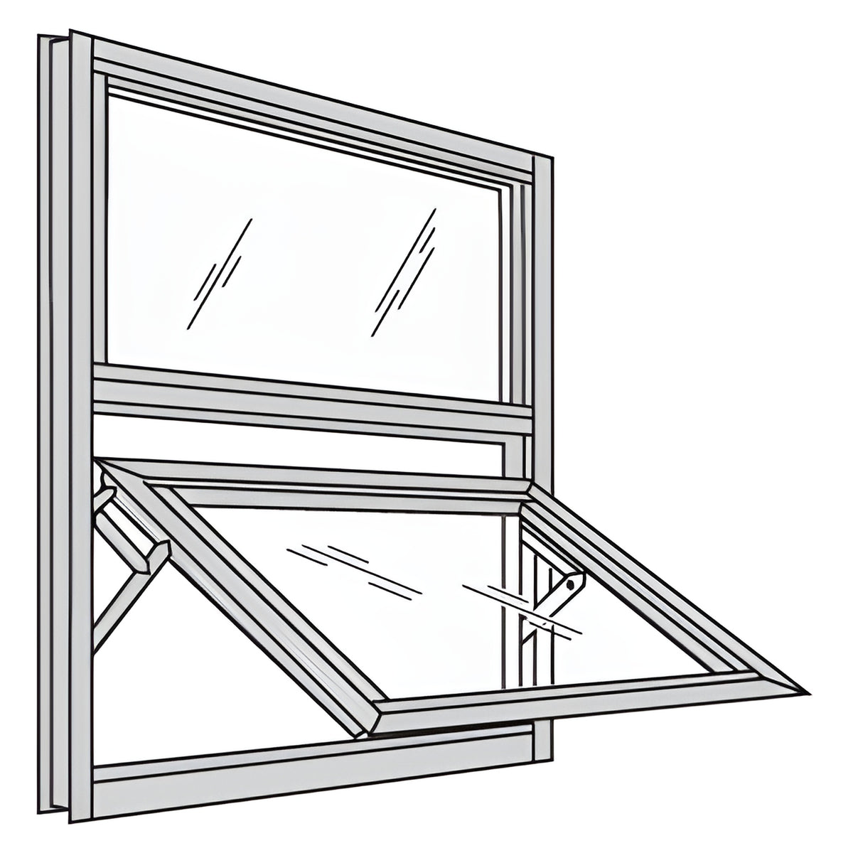 CRL-U.S. Aluminum White KYNAR® Paint 7200 Series Dual Vertical Stacked Window