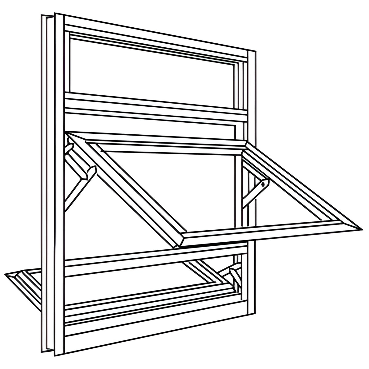 CRL-U.S. Aluminum White KYNAR® Paint 7200 Series Triple Stacked Window for 1" Glazing