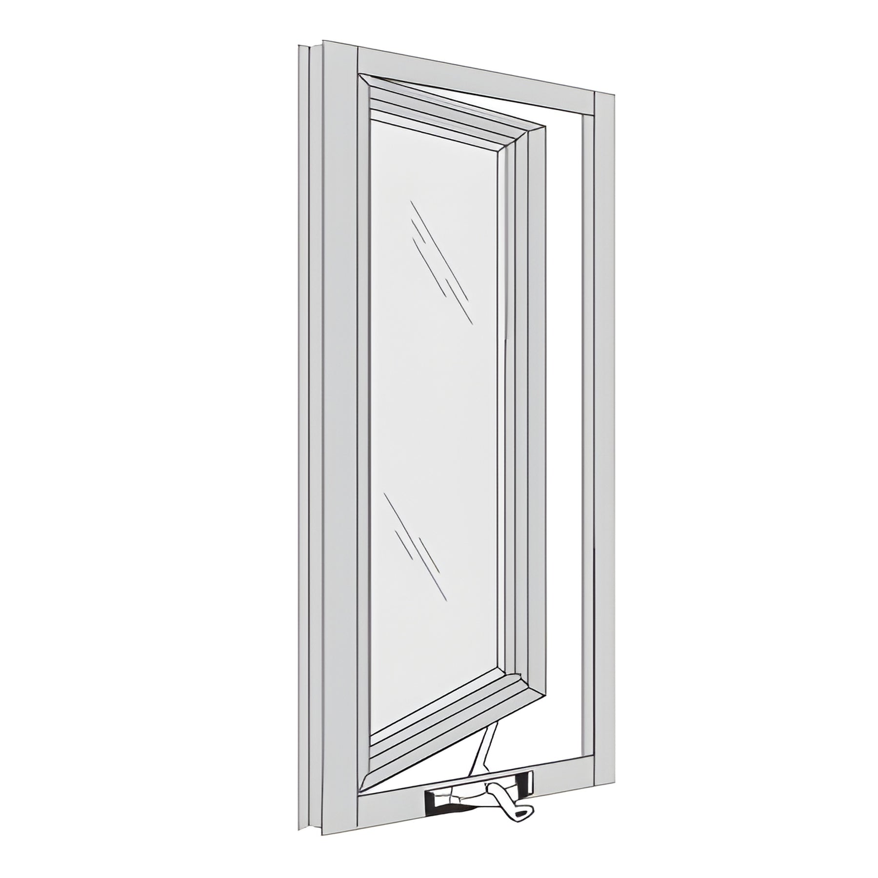 CRL-U.S. Aluminum White KYNAR® Paint 7300 Series Out-Swing Casement Window for 1" Glazing