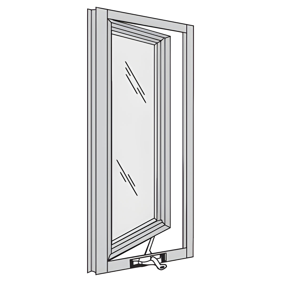 CRL-U.S. Aluminum White KYNAR® Paint 7400 Series Out-Swing Casement Window for 1" Glazing