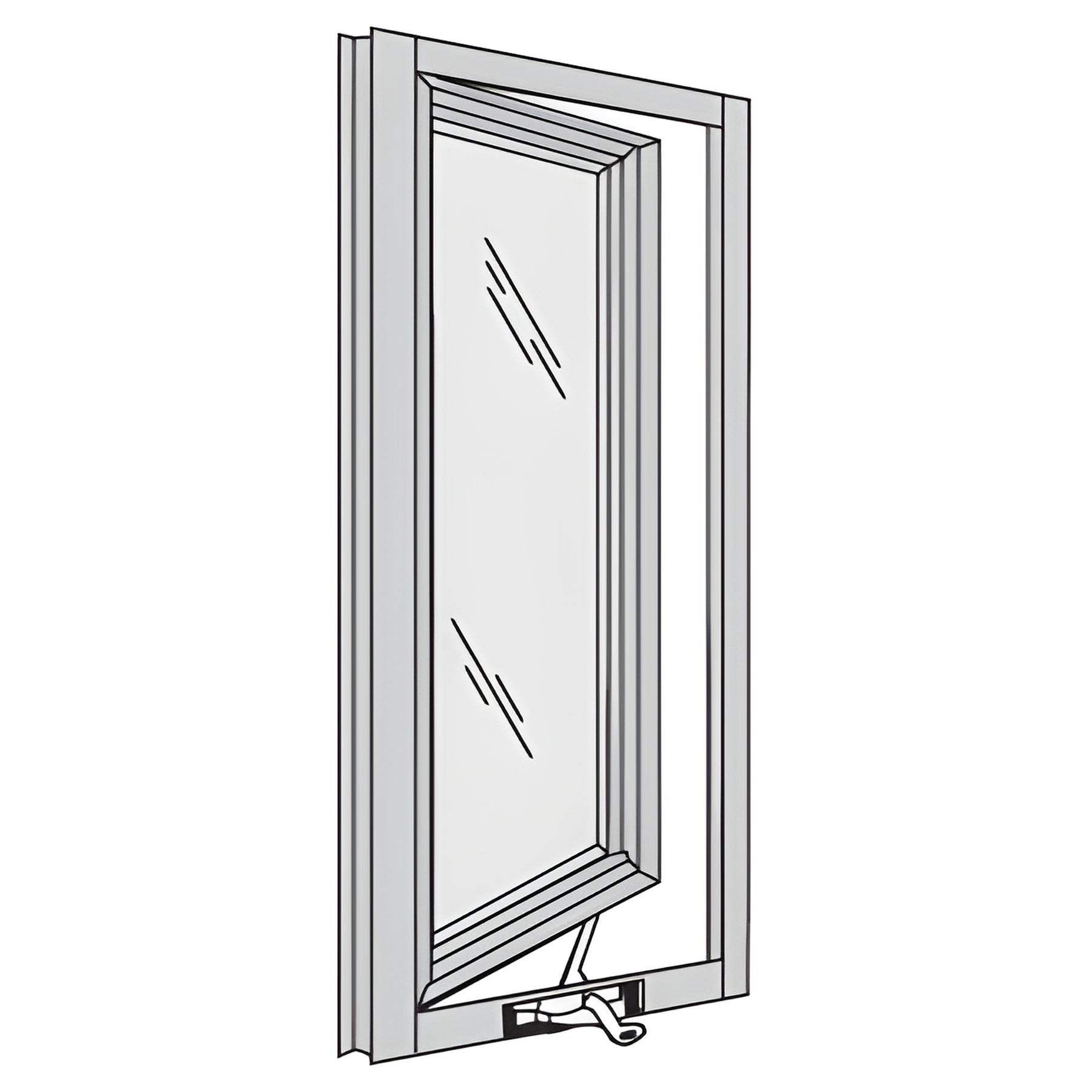 CRL-U.S. Aluminum White KYNAR® Paint 7400 Series Out-Swing Casement Window for 1" Glazing
