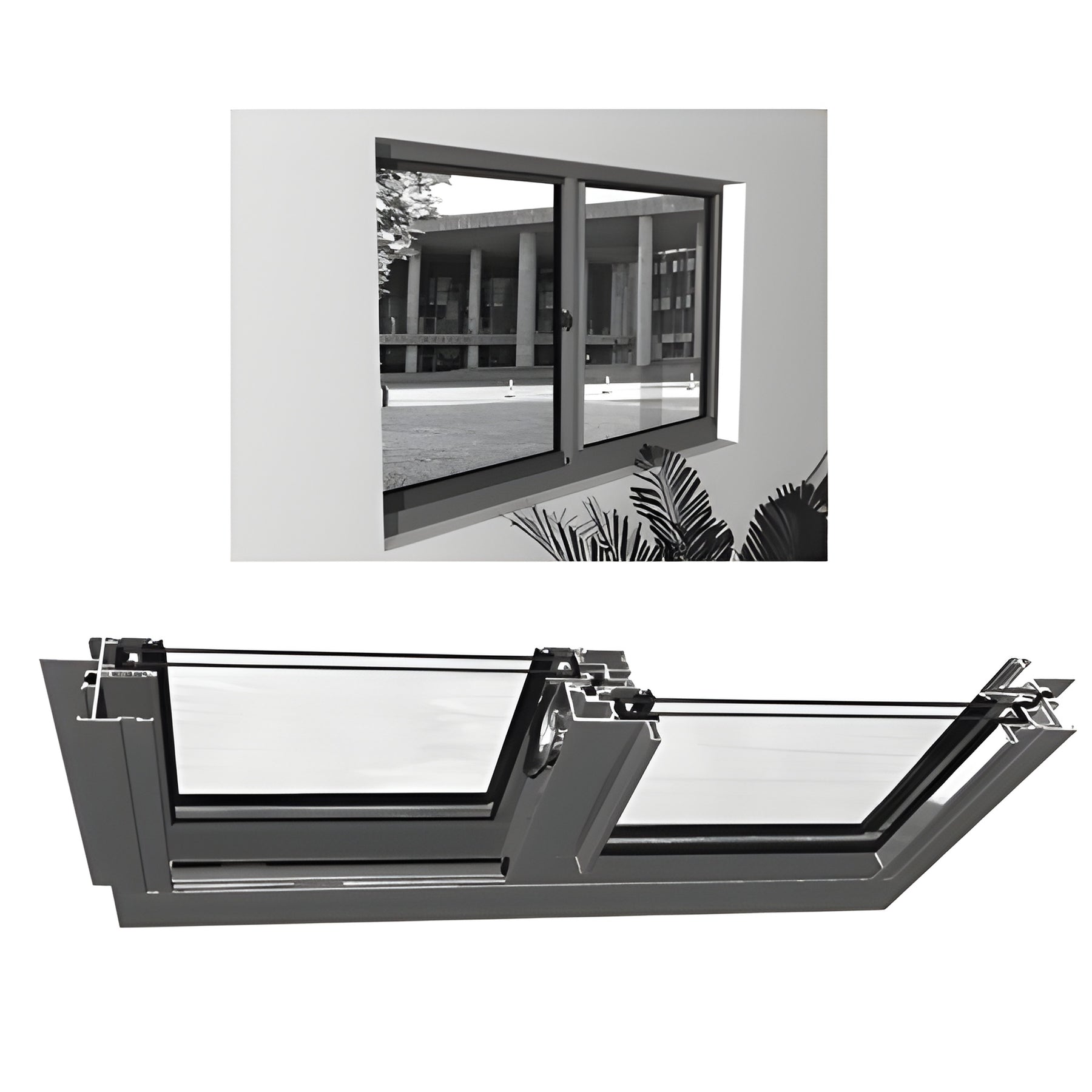 CRL-U.S. Aluminum White KYNAR® Paint 8200 Series Horizontal Sliding Window for 1" Glazing