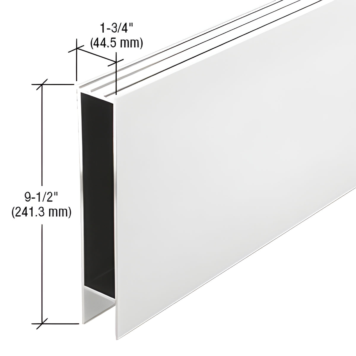 CRL-U.S. Aluminum White KYNAR® Paint 9-1/2" A.D.A. Bottom Rail - 13'-6"