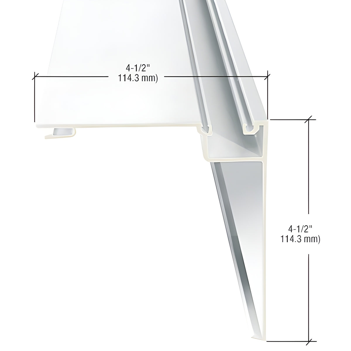 CRL-U.S. Aluminum White KYNAR® Paint 90 Degree Outside Corner Half, 24'-2"