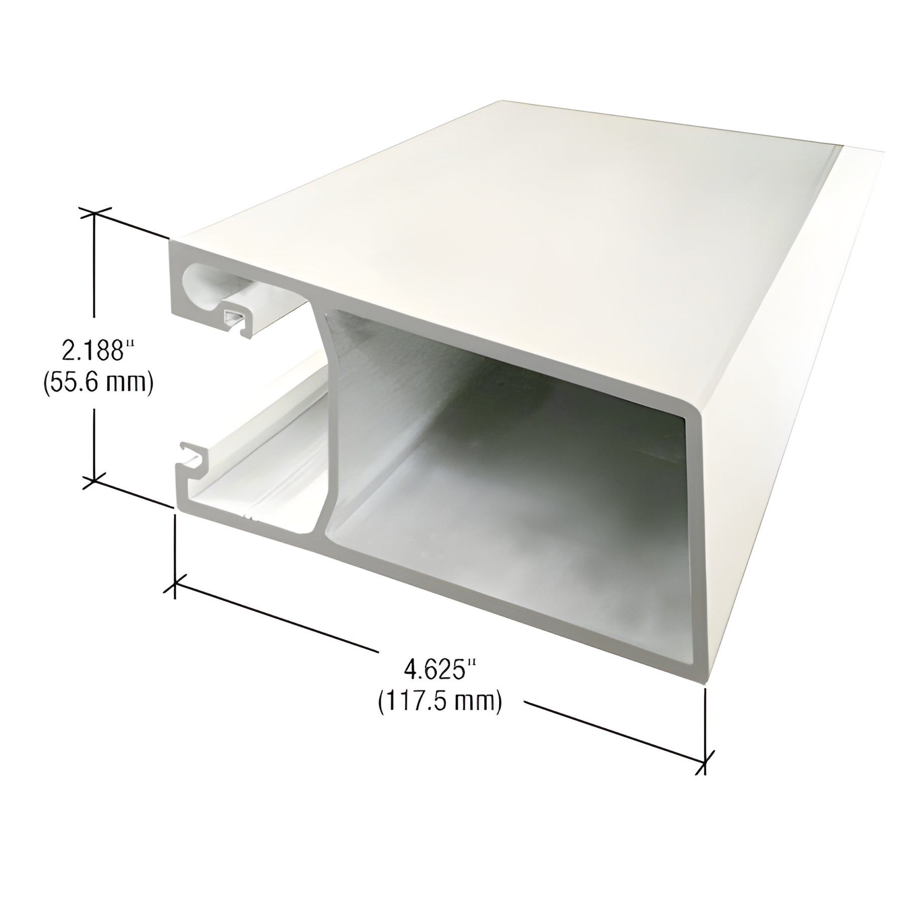 CRL-U.S. Aluminum White KYNAR® Paint Beveled Door Stile for 9/16" Glass - 21'-2"