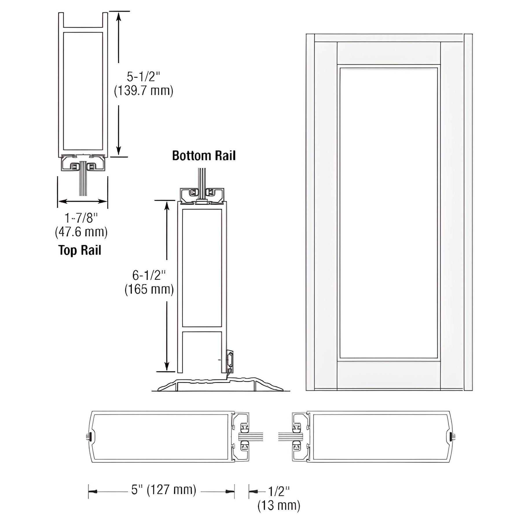 CRL-U.S. Aluminum White KYNAR® Paint Blank Single Series 850 Durafront Wide Stile Center Hung Entrance Door - No Prep