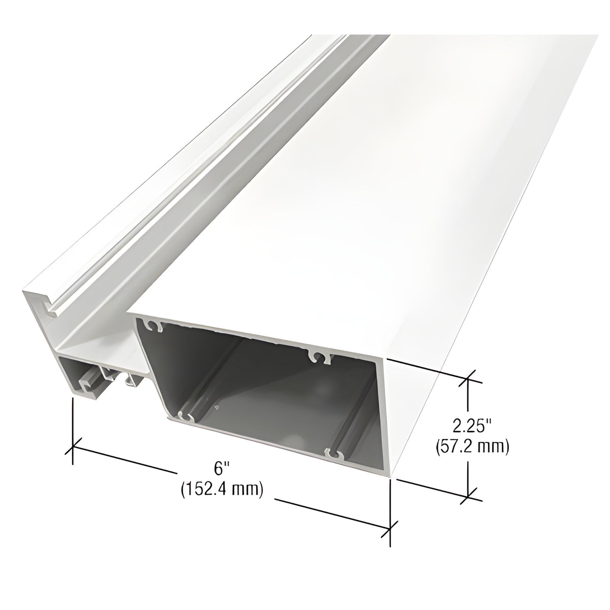 CRL-U.S. Aluminum White KYNAR® Paint Captured Vertical Mullion for 6" System - 24'-2"