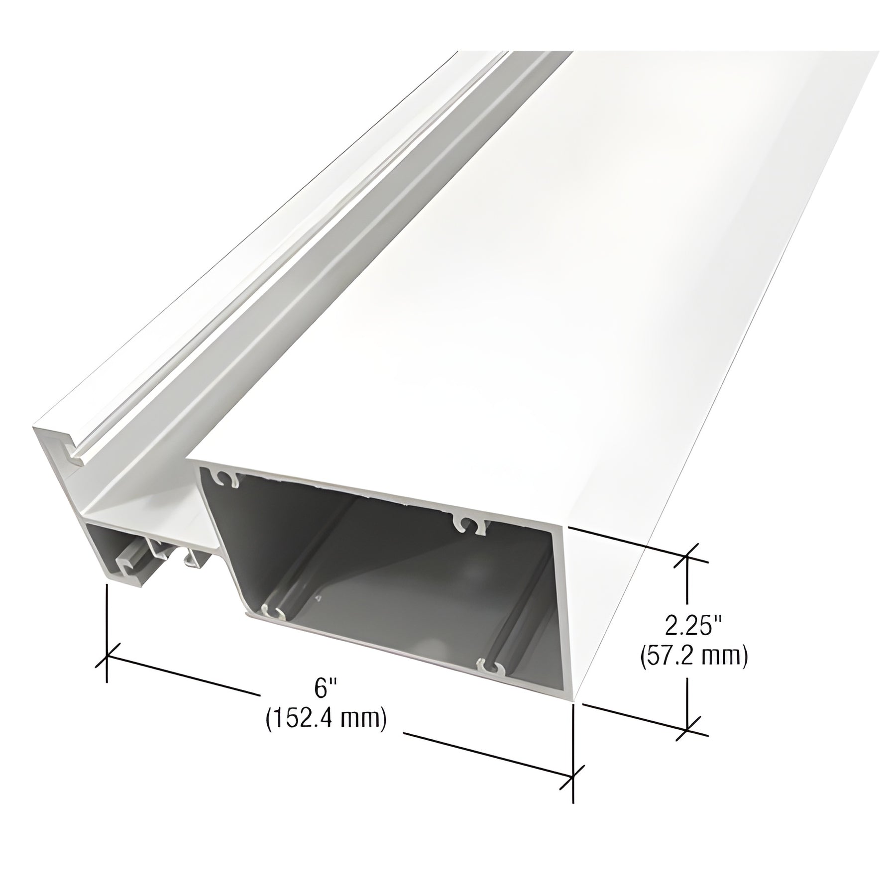 CRL-U.S. Aluminum White KYNAR® Paint Captured Vertical Mullion for 6" System - 24'-2"