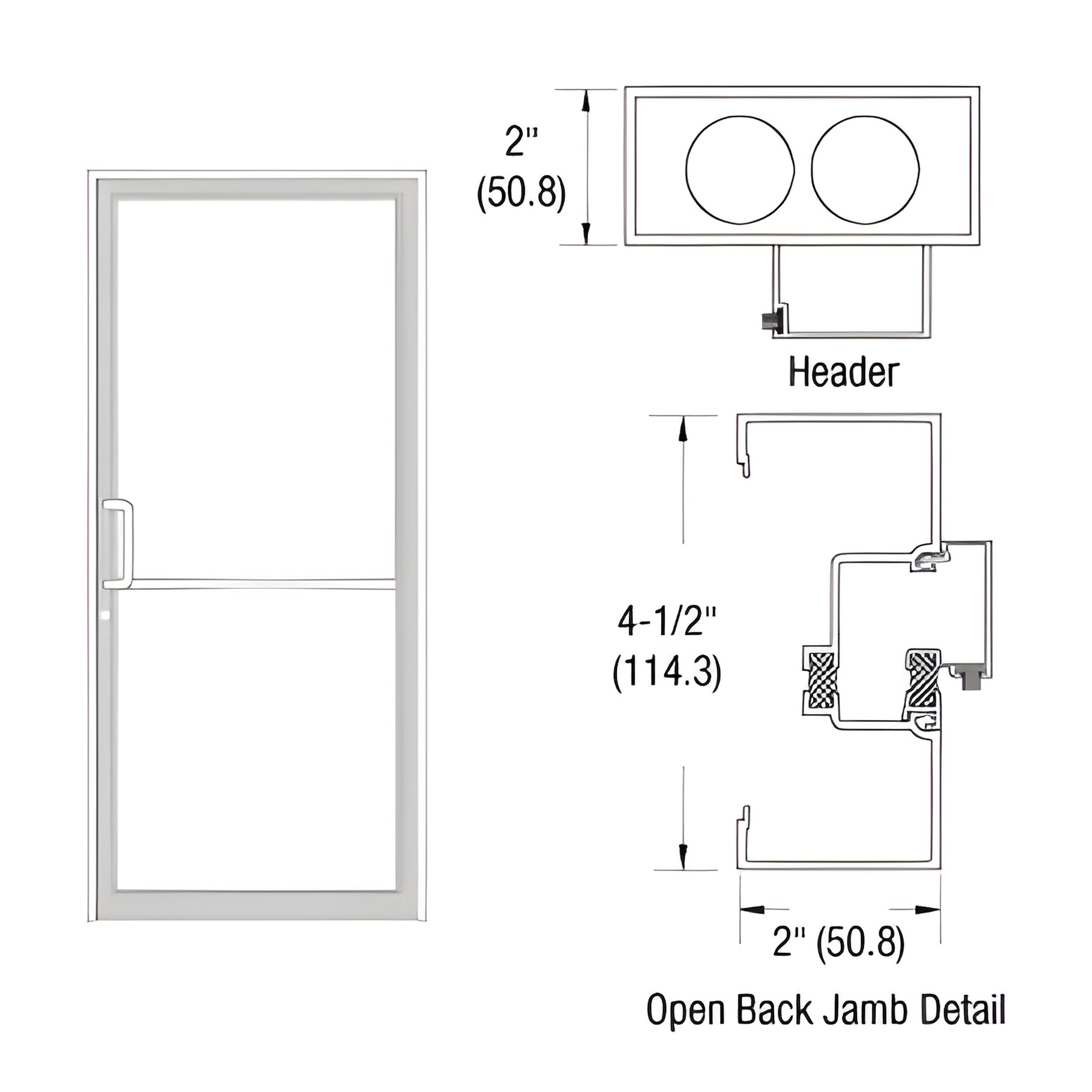 CRL-U.S. Aluminum White KYNAR® Paint Custom Size Series IT451 Open Back Offset Pivot Up and Over Frame Complete (1F)