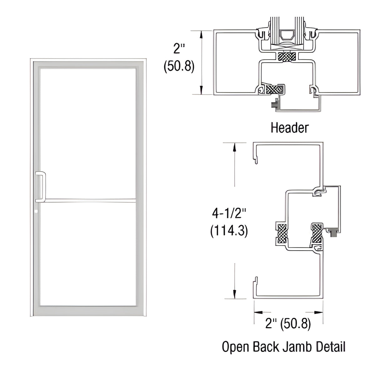 CRL-U.S. Aluminum White KYNAR® Paint Custom Size Series IT451 Open Back Offset Pivot Up and Over Frame Complete (1F)