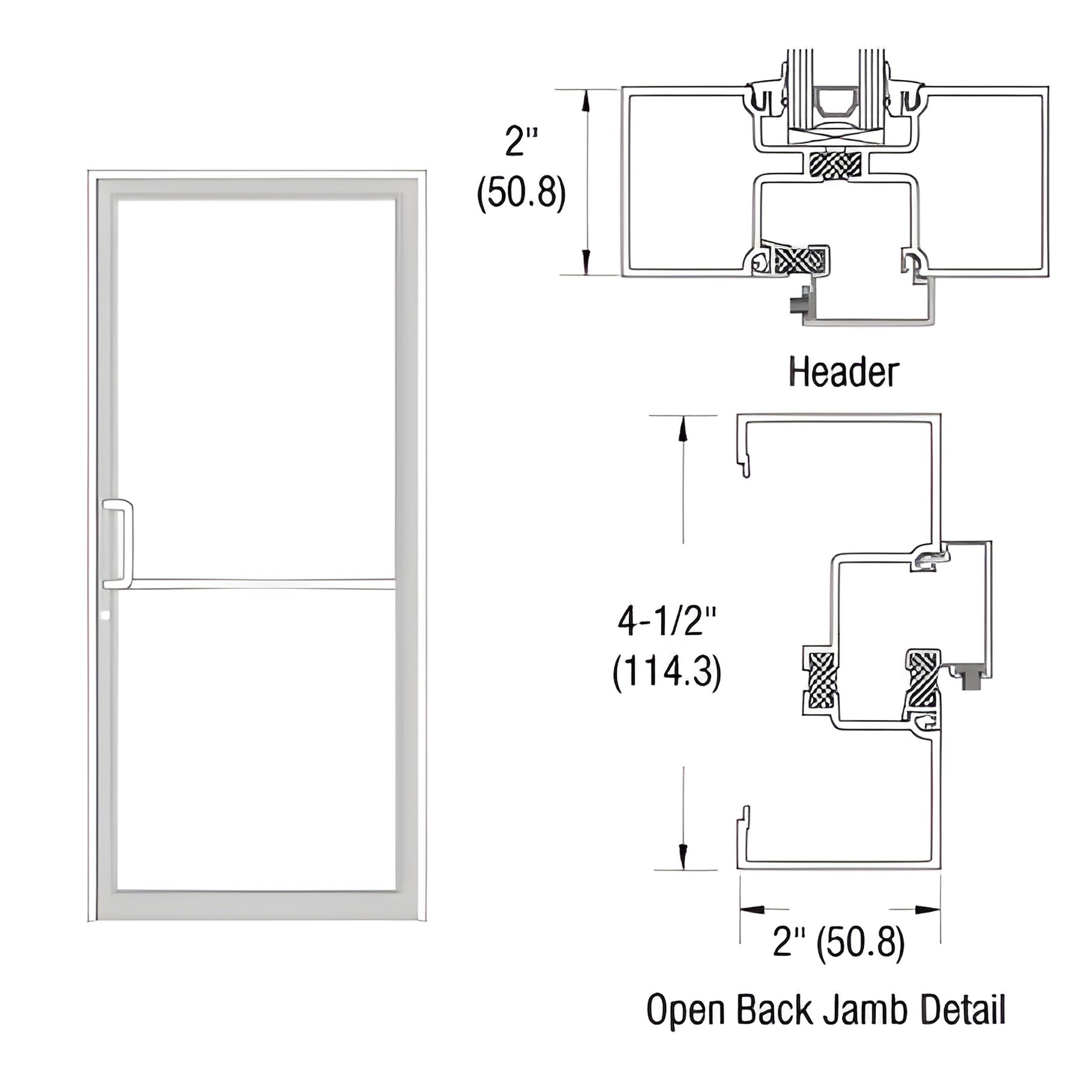 CRL-U.S. Aluminum White KYNAR® Paint Custom Size Series IT451 Open Back Offset Pivot Up and Over Frame Complete (1F)
