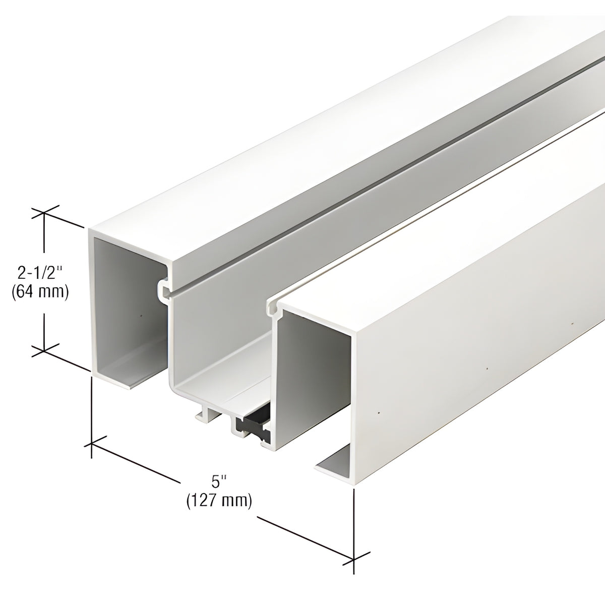 CRL-U.S. Aluminum White KYNAR® Paint Deep Pocket Wall Jamb, Thermally Broken, 24'-2"