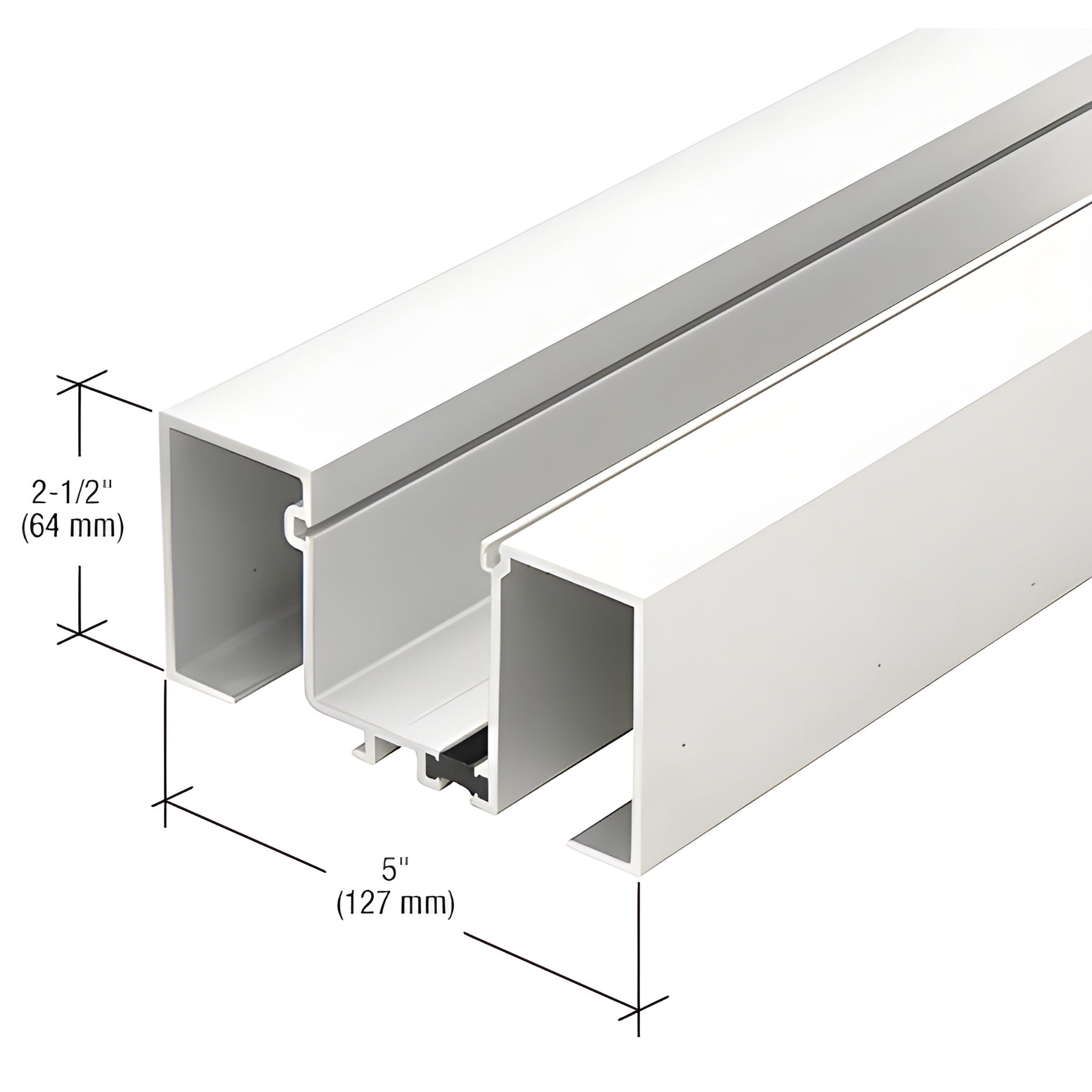 CRL-U.S. Aluminum White KYNAR® Paint Deep Pocket Wall Jamb, Thermally Broken, 24'-2"