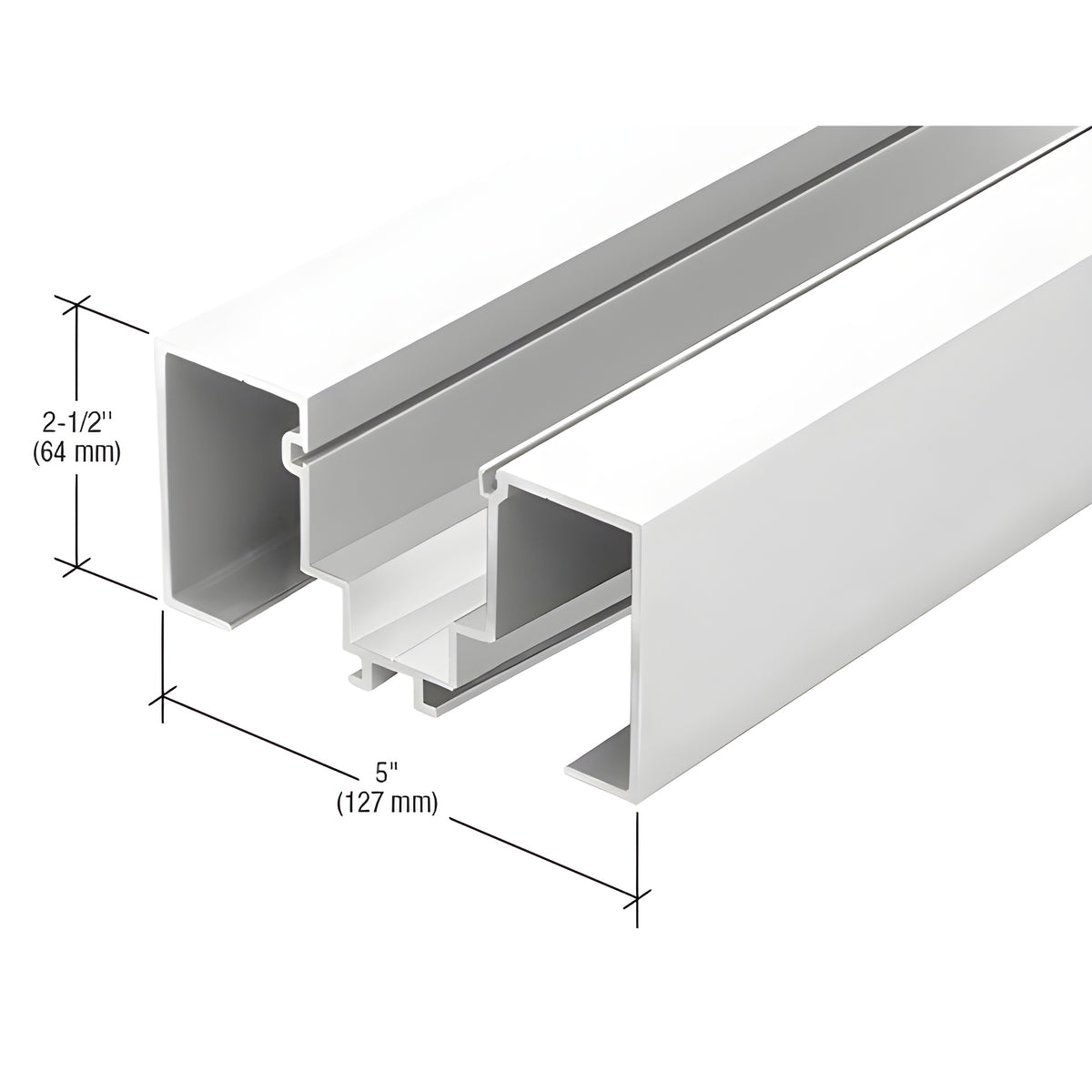 CRL-U.S. Aluminum White KYNAR® Paint Door Jamb for 1-5/16" Glass - 24'-2"