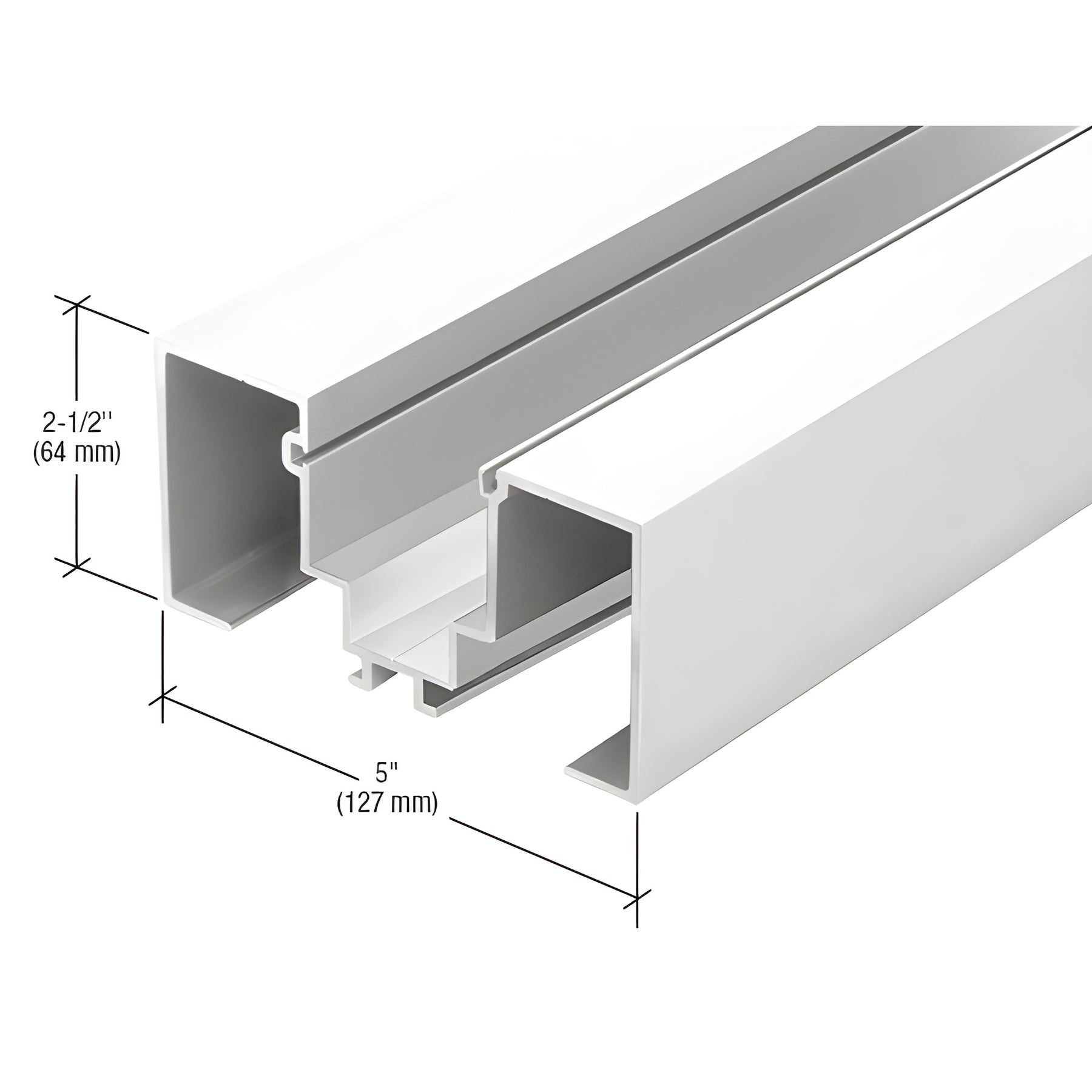 CRL-U.S. Aluminum White KYNAR® Paint Door Jamb for 1-5/16" Glass - 24'-2"