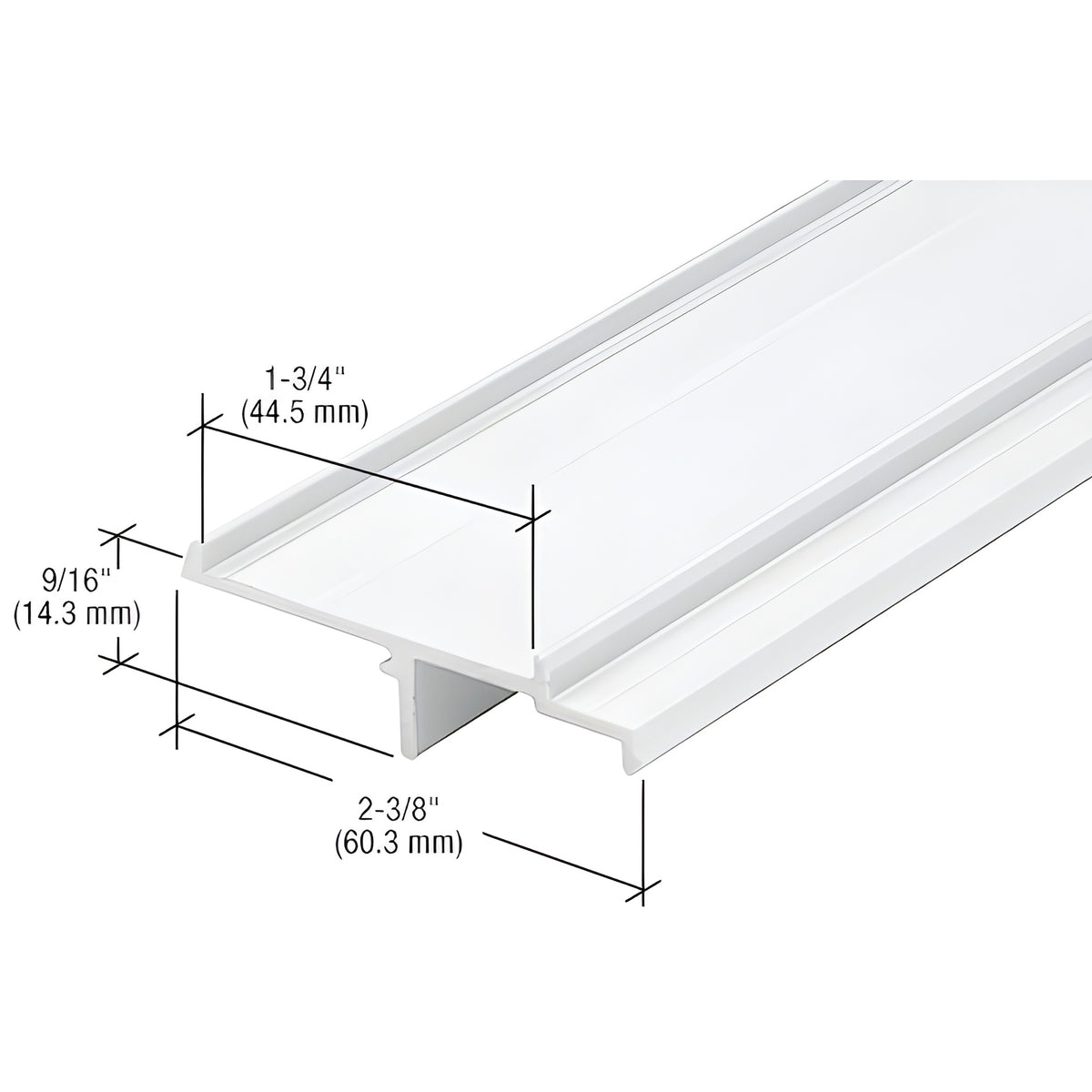 CRL-U.S. Aluminum White KYNAR® Paint Door Stop with Weatherseal - 21'-2"